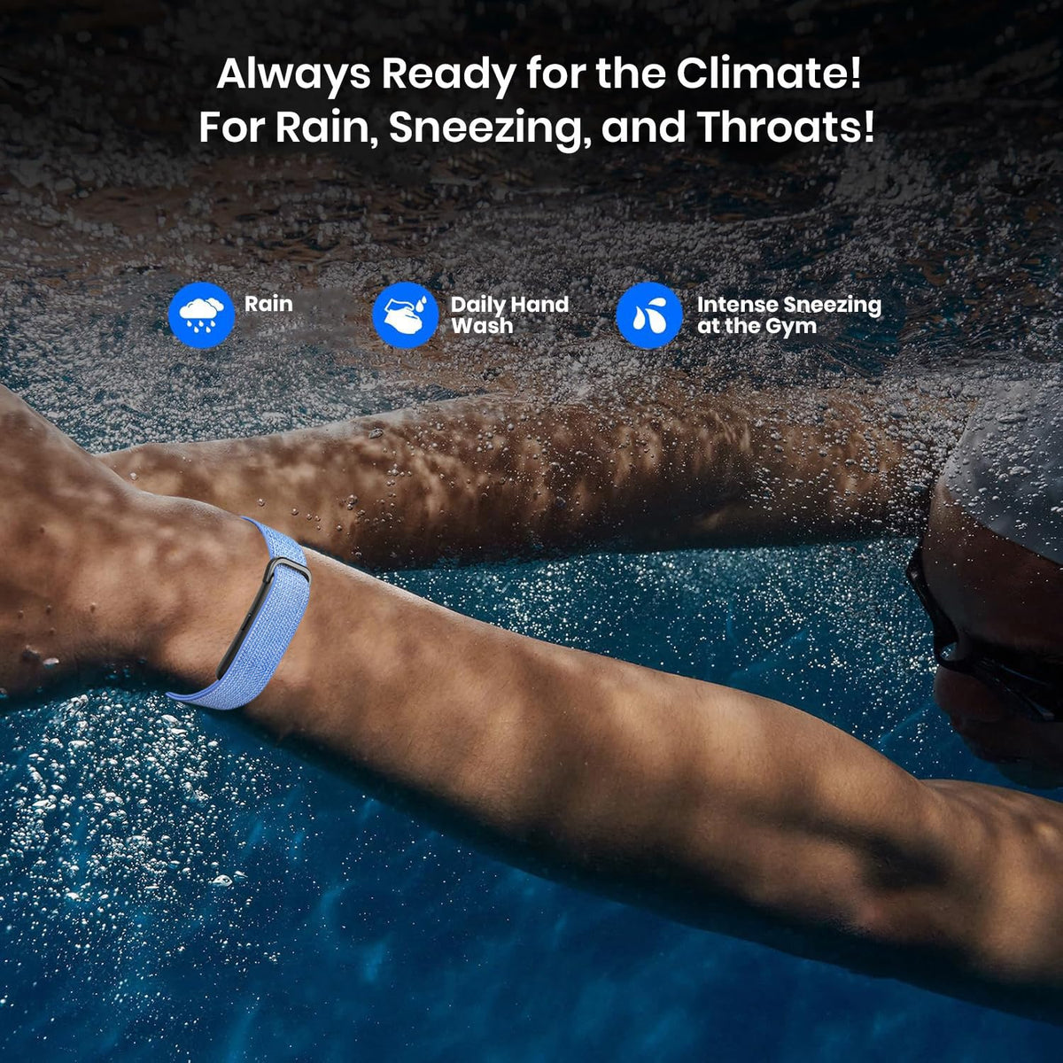 Cubonic Vytal Drift Smart Fitness Band-Screenless Smart Fitness Band | 176+ Sports Modes, 1ATM Waterproof, 10-15 Day Battery Backup,Couple Sharing Features, Sleep & Monitoring Activity,App Controlled Android & iOS