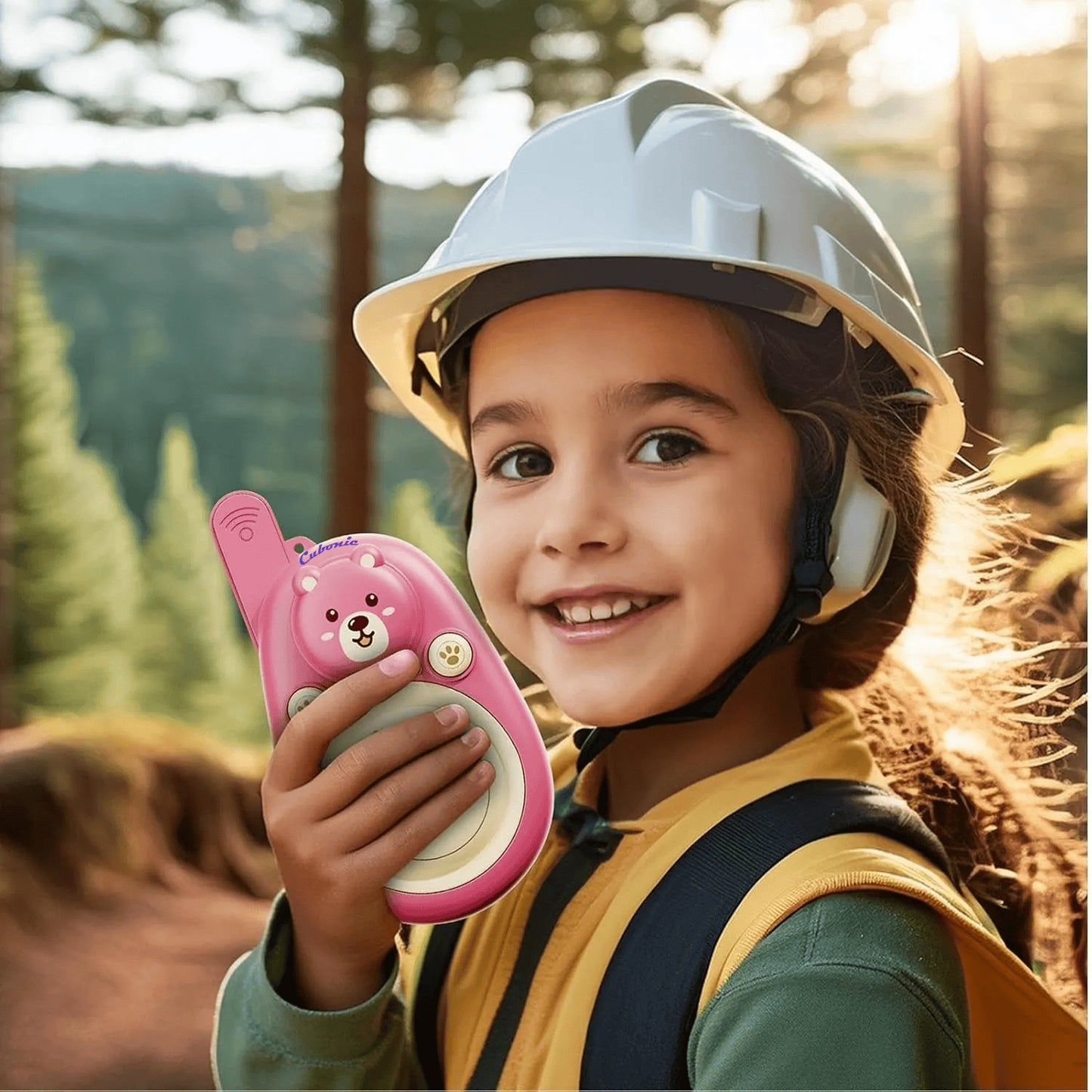 Cubonic Bear Walkie Talkie for Kids Age 3-9,2 Pack Outdoor Indoor Toys with 1000ft Range,Christmas Birthday Gifts Toys for Boys Girls