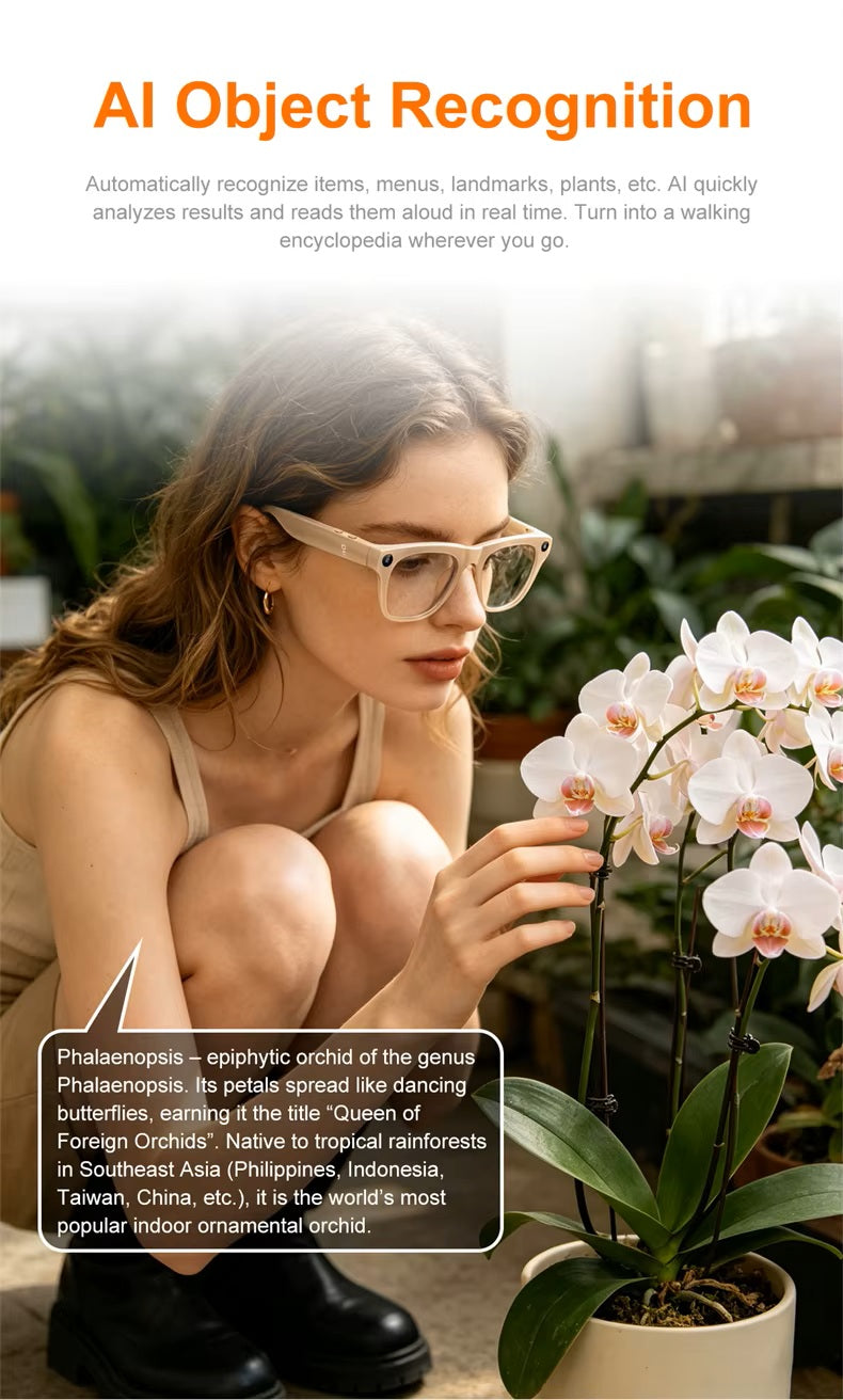 Cubonic Xen 1 Pro AI Smart Glasses with 8MP Camera, 2K Photo, 1080p HD Video, Bluetooth Calling, Stereo Audio, AI Object Recognition & Real-Time Translation