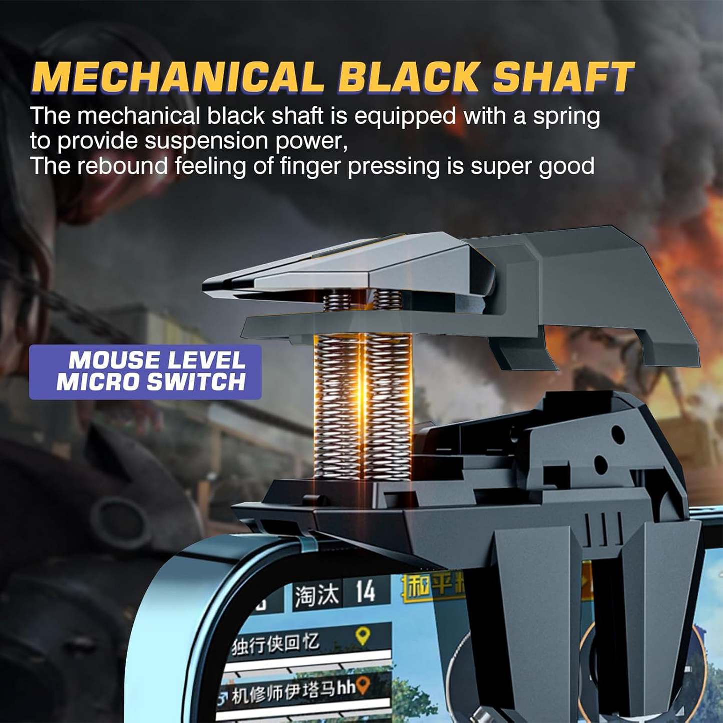 Cubonic DY11 6-Finger Mobile Gaming Trigger | Linkage Aim & Shoot Controller | Sensitive Response | Universal Smartphone Accessory for BGMI/Free Fire/PUBG