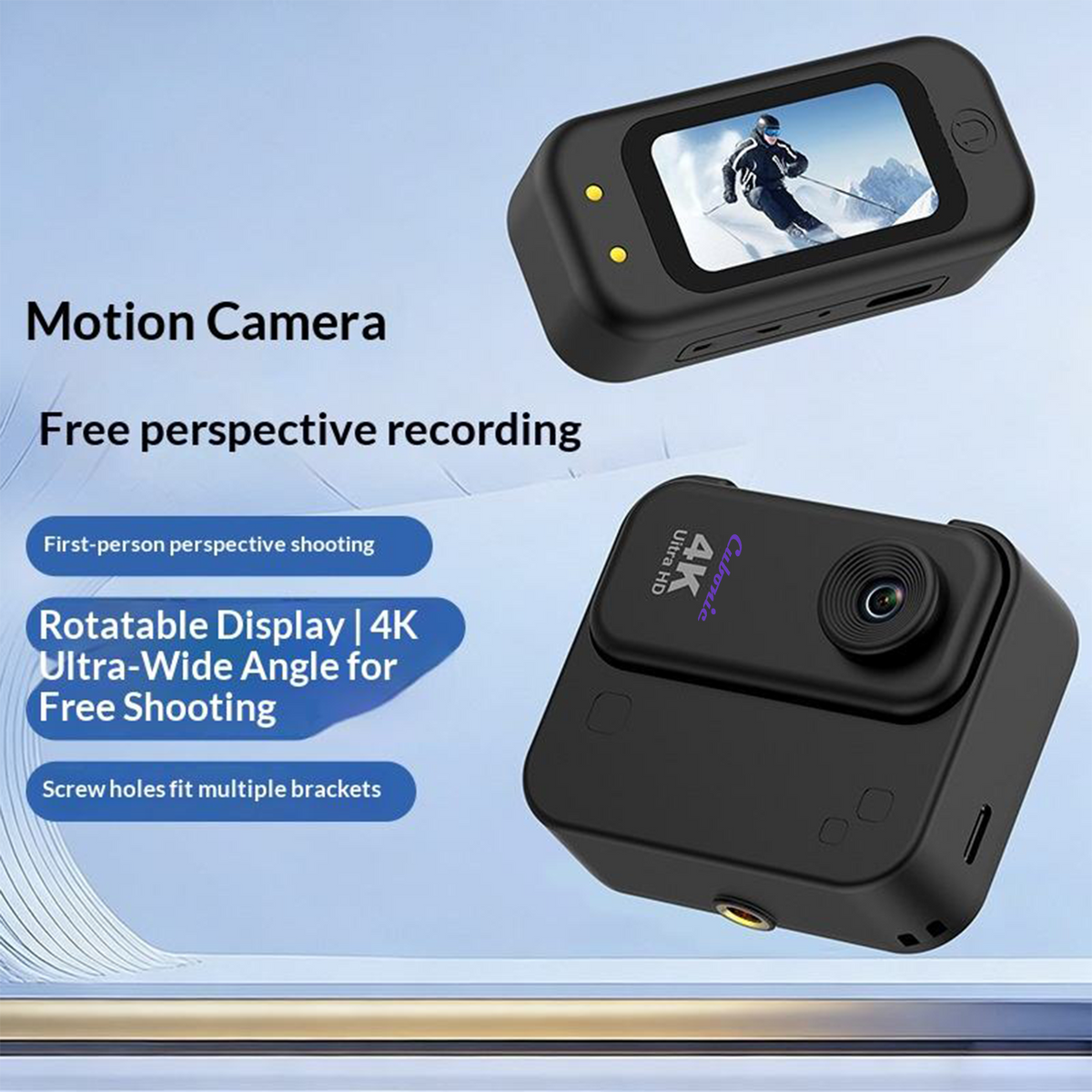 Cubonic 4K SnapCam 1.47 Inch Display Ultra HD Portable Loop Record, H63P Image Sensor, Magnetic Charging Case, 1/4 Universal Tripod Mount Sports and Action Camera