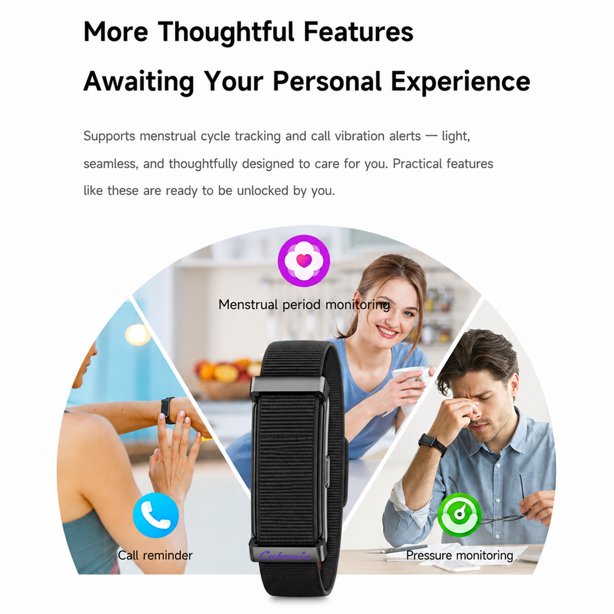 Cubonic Vytal Companion- Screenless Smart Fitness Band | 11+Sports Modes,1ATM Water Resistance, 25-30Day Stand by Time,5-7 days battery life duration,33mAH battery,Sleep & Monitoring Activity,App Controlled Android & iOS