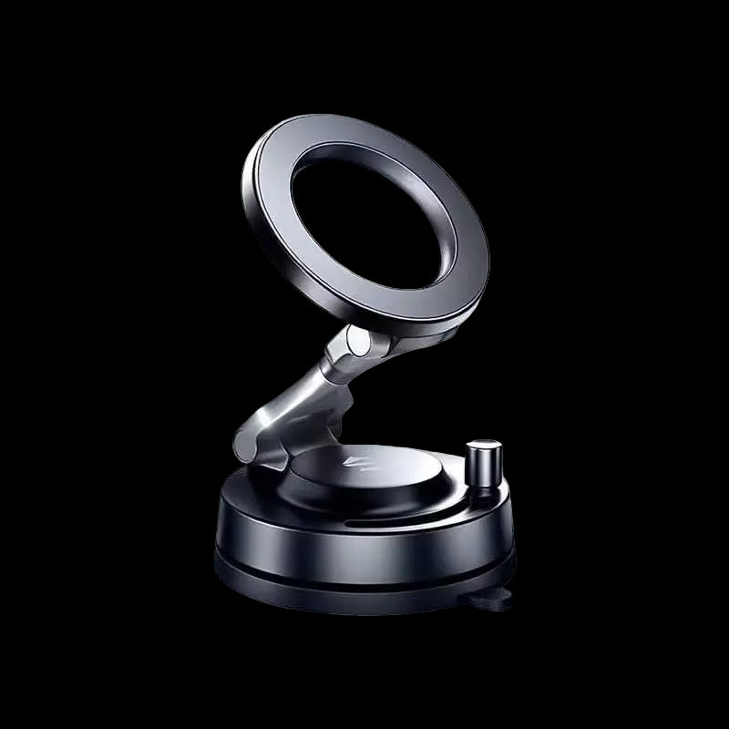 Black Shark Magnetic Car Phone Holder, Zinc Alloy Arm, 720° Adjustable MagSafe Mount with Vacuum Suction for iPhone 12-17/Pro/Max, Dashboard & Windshield Compatible