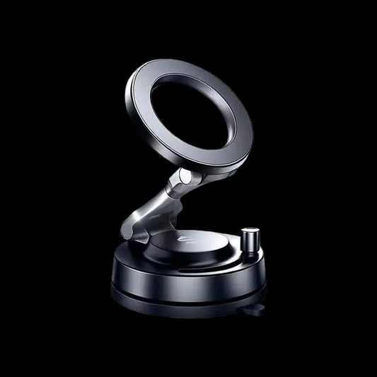 Black Shark Magnetic Car Phone Holder, Zinc Alloy Arm, 720° Adjustable MagSafe Mount with Vacuum Suction for iPhone 12-17/Pro/Max, Dashboard & Windshield Compatible