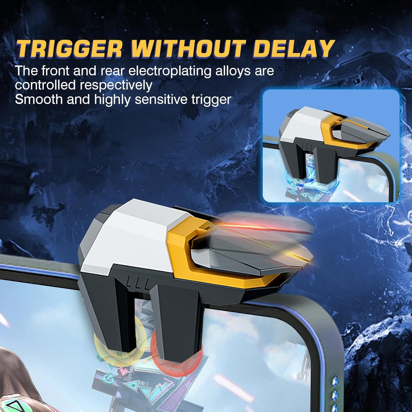 Cubonic DY11 6-Finger Mobile Gaming Trigger | Linkage Aim & Shoot Controller | Sensitive Response | Universal Smartphone Accessory for BGMI/Free Fire/PUBG