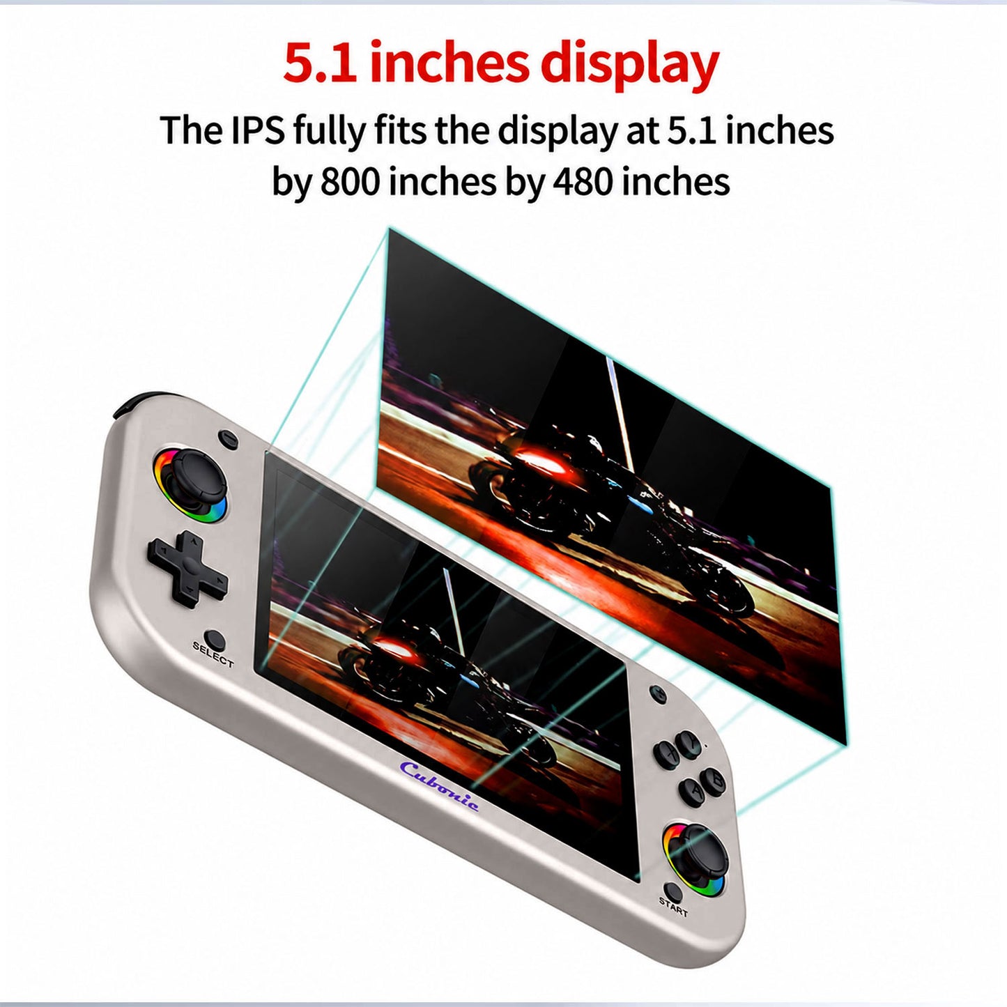 Cubonic VividGo M26 Retro Handheld Game Console – 5.1” IPS Display | RGB Joystick | 30+ Emulator Support | 3000mAh Battery | Portable Gaming Console