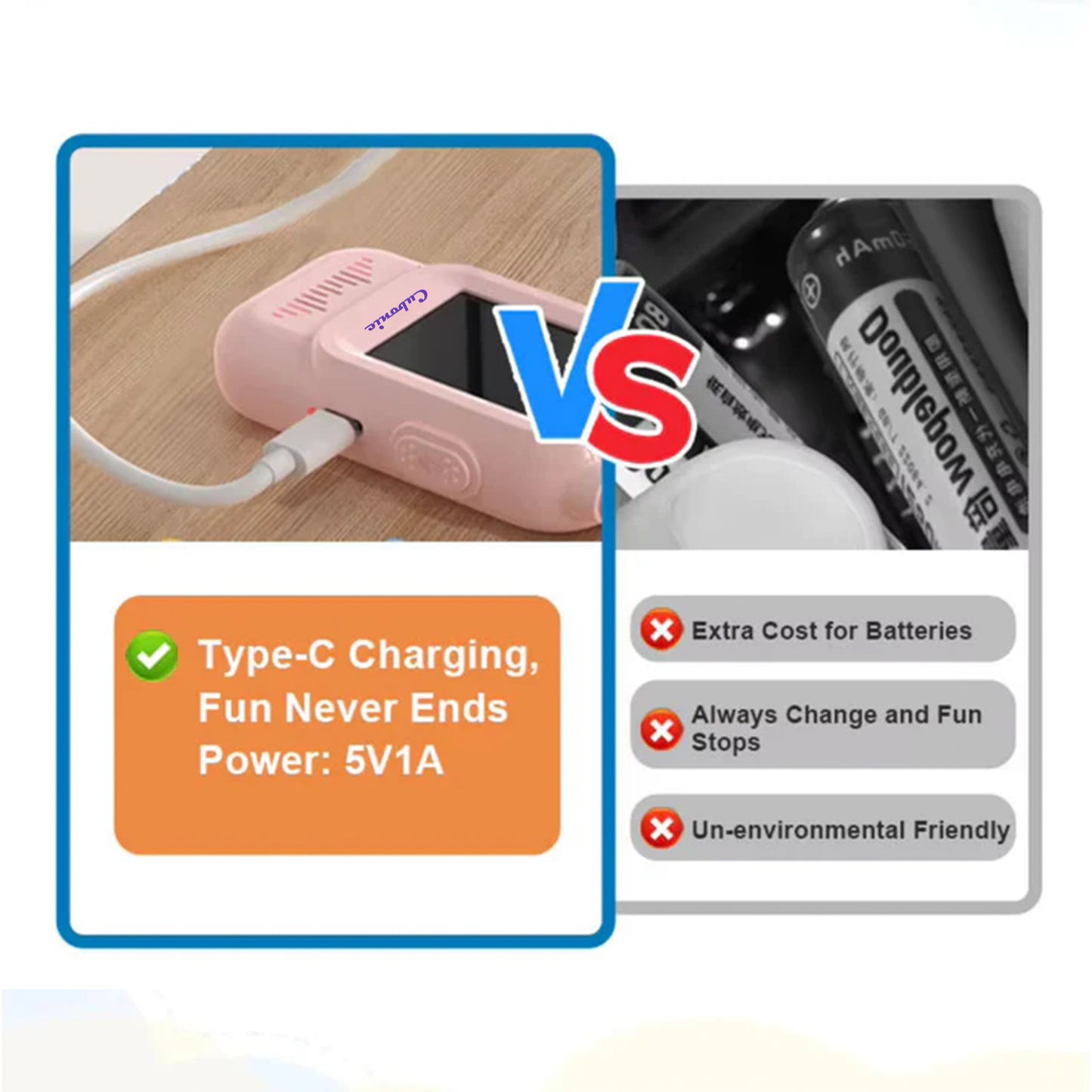 Cubonic Video Walkie Talkies for Kids | HD Camera, Voice Changer & Screen Display 2Pc Combo for Kids