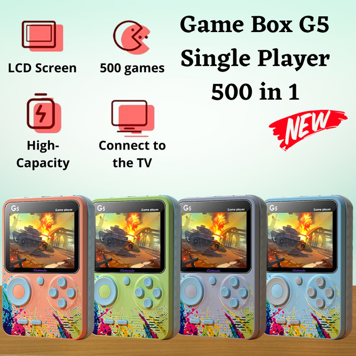 Handheld G5 RetroGame | 3'LCD Screen | 500+ Build-In Games | Long Battery Backup with MicroSD card