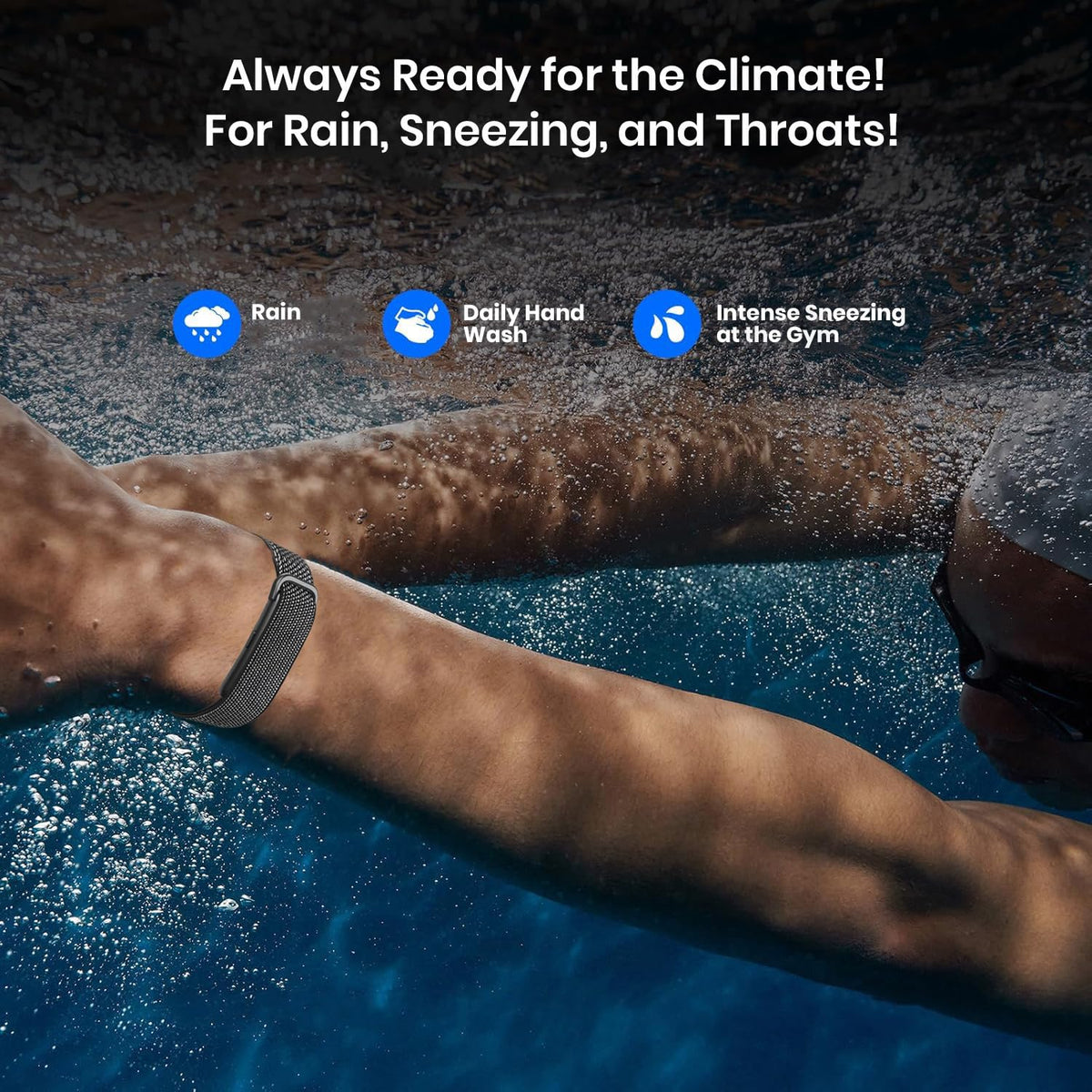 Cubonic Vytal Drift Smart Fitness Band-Screenless Smart Fitness Band | 176+ Sports Modes, 1ATM Waterproof, 10-15 Day Battery Backup,Couple Sharing Features, Sleep & Monitoring Activity,App Controlled Android & iOS