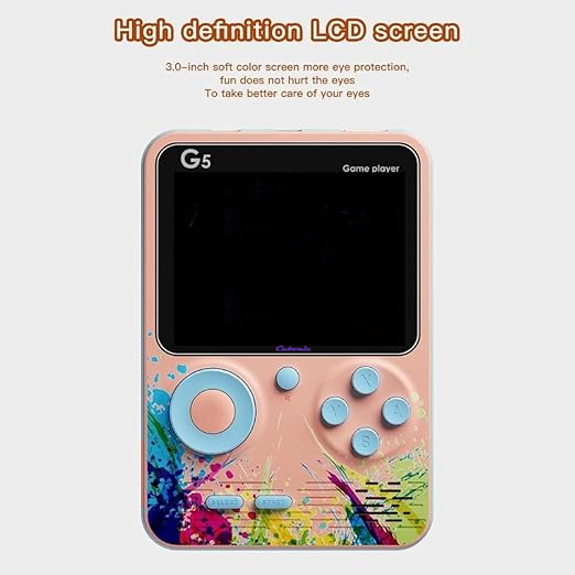 Handheld G5 RetroGame | 3'LCD Screen | 500+ Build-In Games | Long Battery Backup with MicroSD card