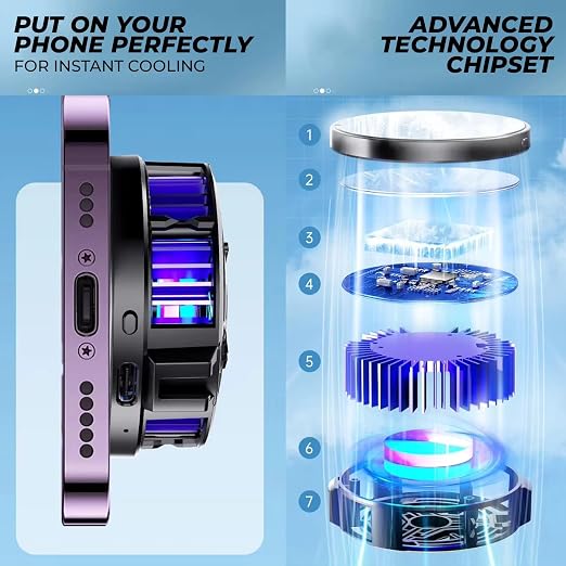 Cubonic SL10 10W Mobile Phone Cooler – RGB Magnetic Semiconductor Cooling Fan