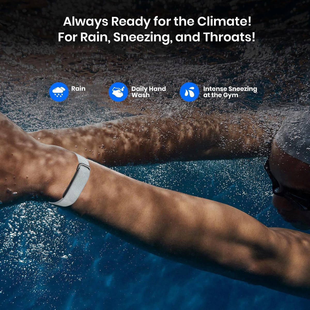 Cubonic Vytal Drift Smart Fitness Band-Screenless Smart Fitness Band | 176+ Sports Modes, 1ATM Waterproof, 10-15 Day Battery Backup,Couple Sharing Features, Sleep & Monitoring Activity,App Controlled Android & iOS