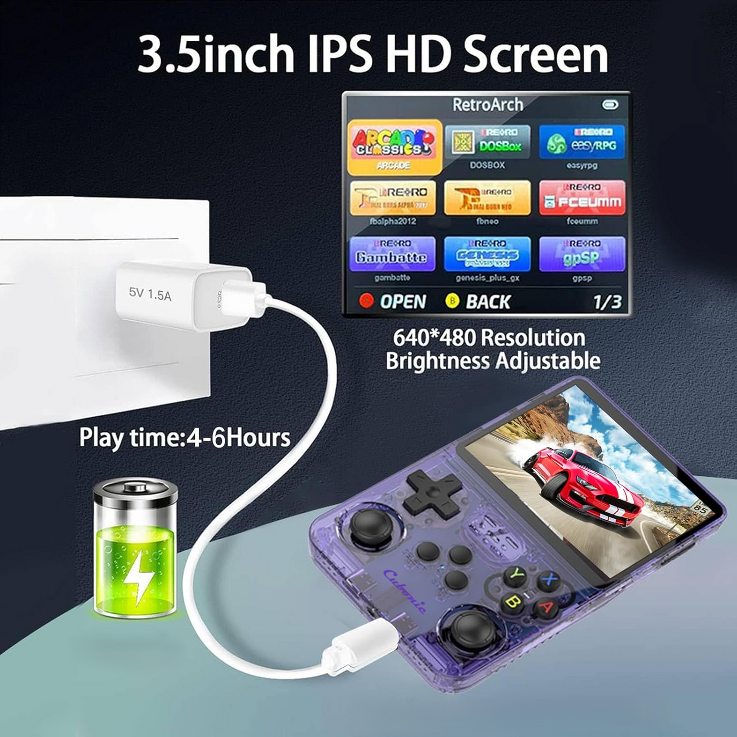 Xplore R36S Handheld Gaming Console with|Dual Analog Stick Control,3.5" HD Display & Expandable Storage Through TF/SD card