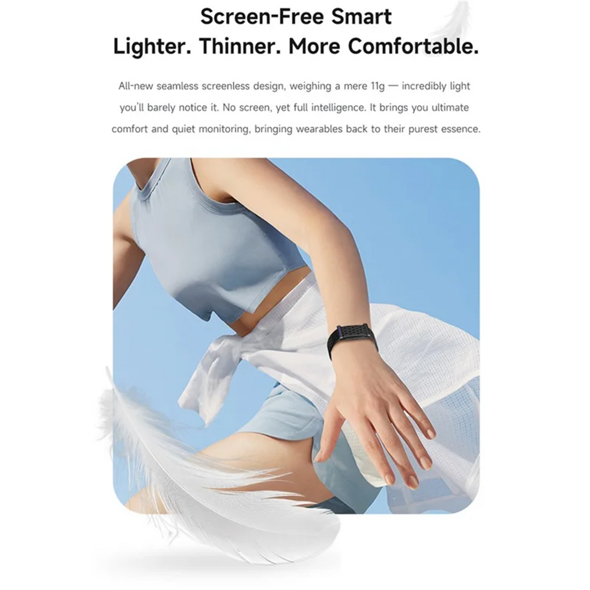 Cubonic Vytal Companion- Screenless Smart Fitness Band | 11+Sports Modes,1ATM Water Resistance, 25-30Day Stand by Time,5-7 days battery life duration,33mAH battery,Sleep & Monitoring Activity,App Controlled Android & iOS