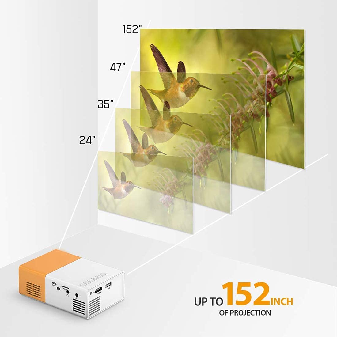 Cubonic UC500 3500lm Yellow Mini Home Theater LED Portable Projector