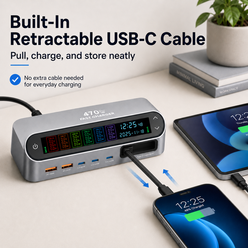 CUBONIC 470W GaN Fast Charging Station –  Multi Device Charging Hub