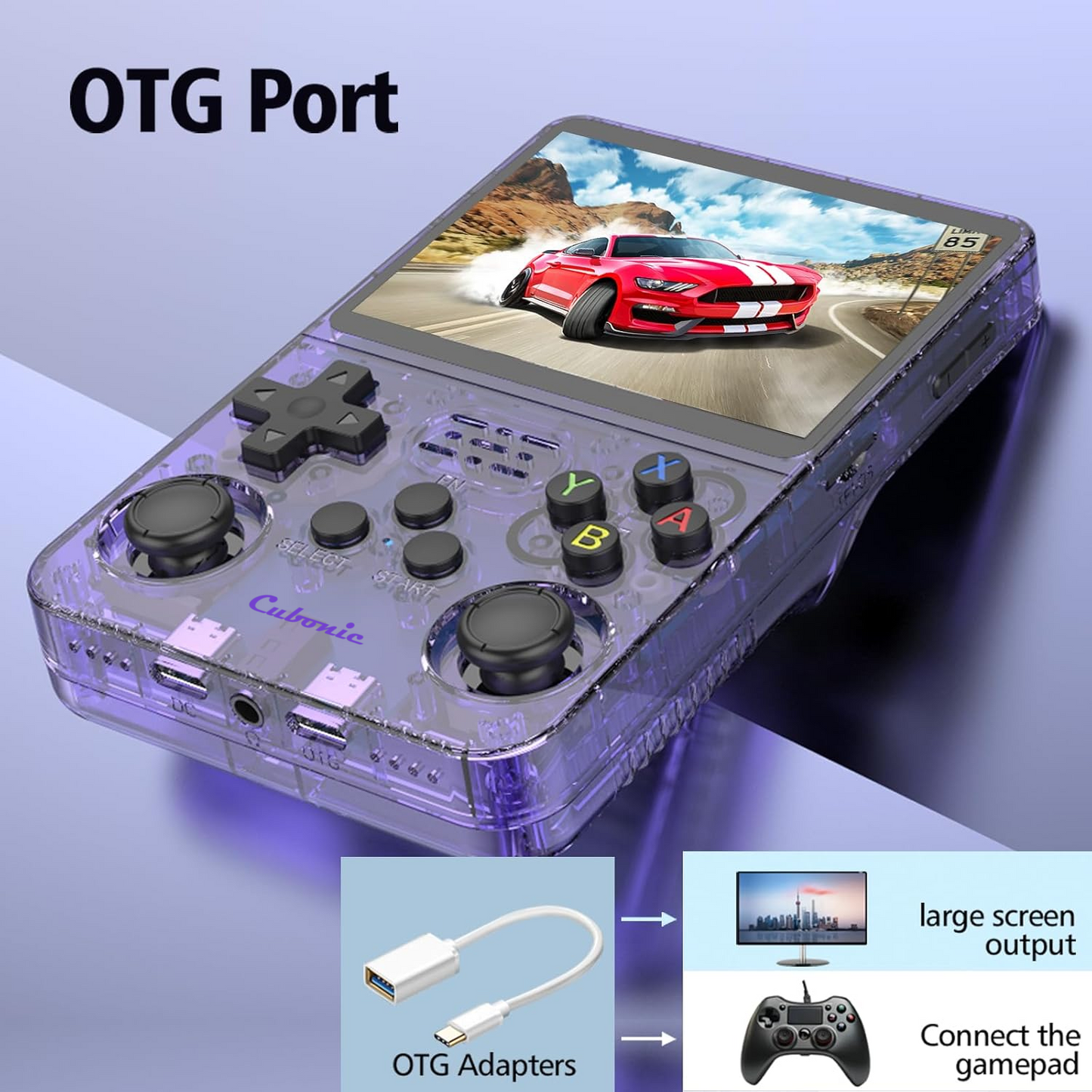 Cubonic Xplore R36S ORIGINAL Dual RAM Chips Handheld Gaming Console with|Dual Analog Stick Control,3.5" HD Display & Expandable Storage Through TF/SD card (OG Model)