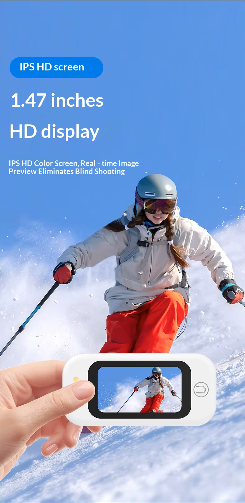 Cubonic 4K SnapCam 1.47 Inch Display Ultra HD Portable Loop Record, H63P Image Sensor, Magnetic Charging Case, 1/4 Universal Tripod Mount Sports and Action Camera