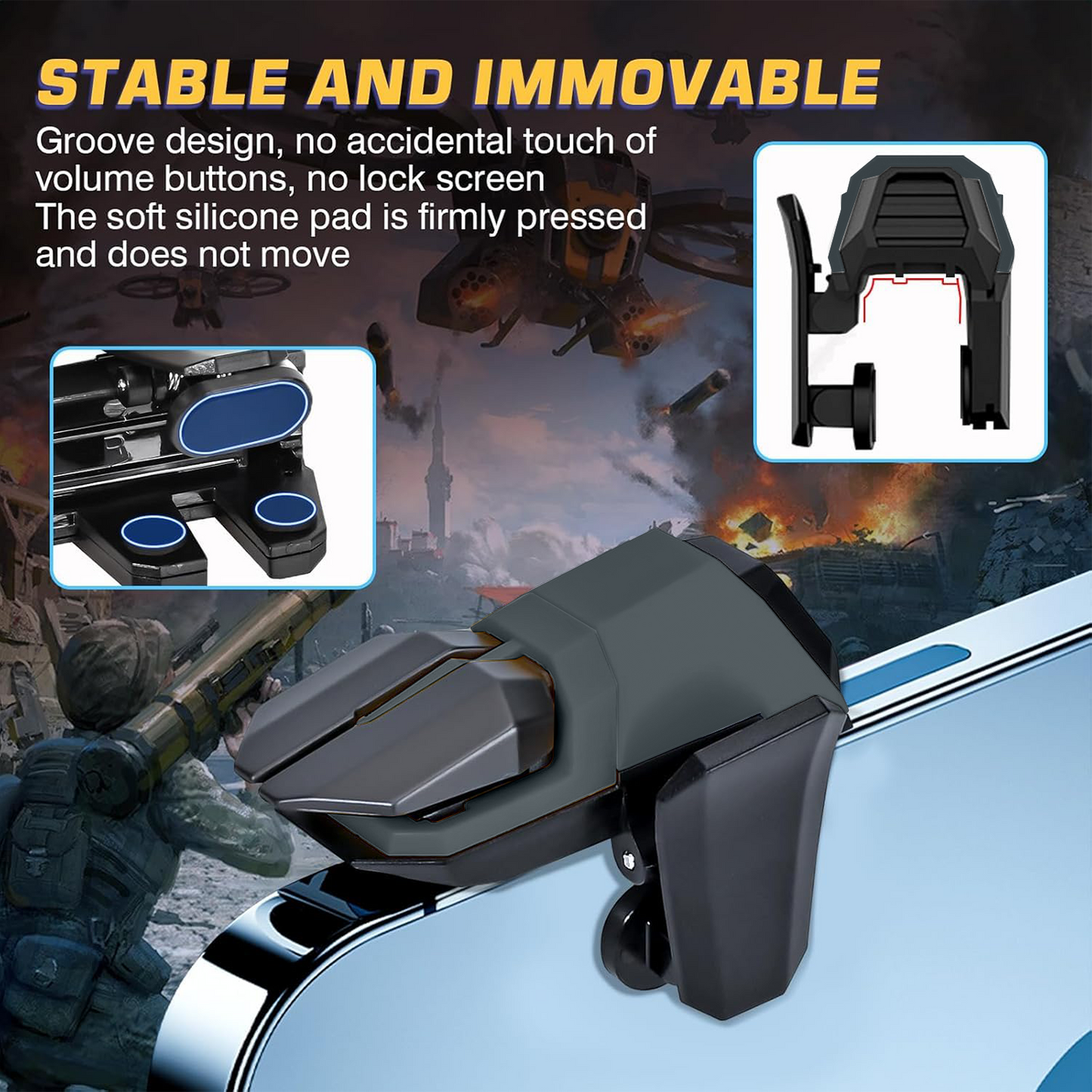 Cubonic DY11 6-Finger Mobile Gaming Trigger | Linkage Aim & Shoot Controller | Sensitive Response | Universal Smartphone Accessory for BGMI/Free Fire/PUBG