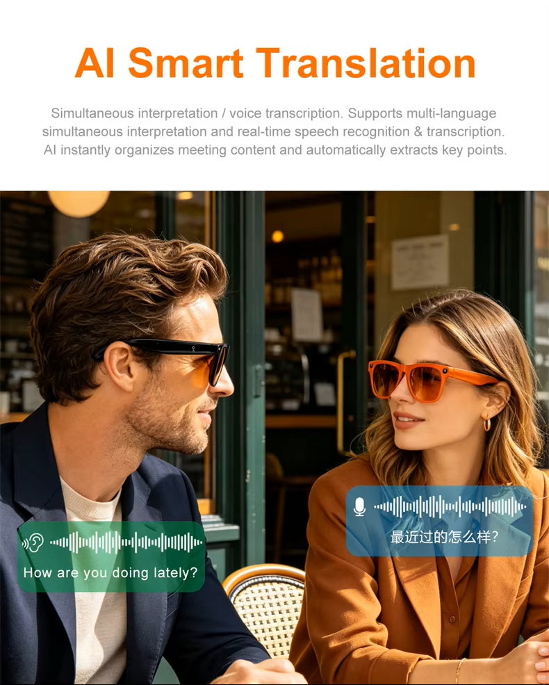 Cubonic Xen 1 Pro AI Smart Glasses with 8MP Camera, 2K Photo, 1080p HD Video, Bluetooth Calling, Stereo Audio, AI Object Recognition & Real-Time Translation