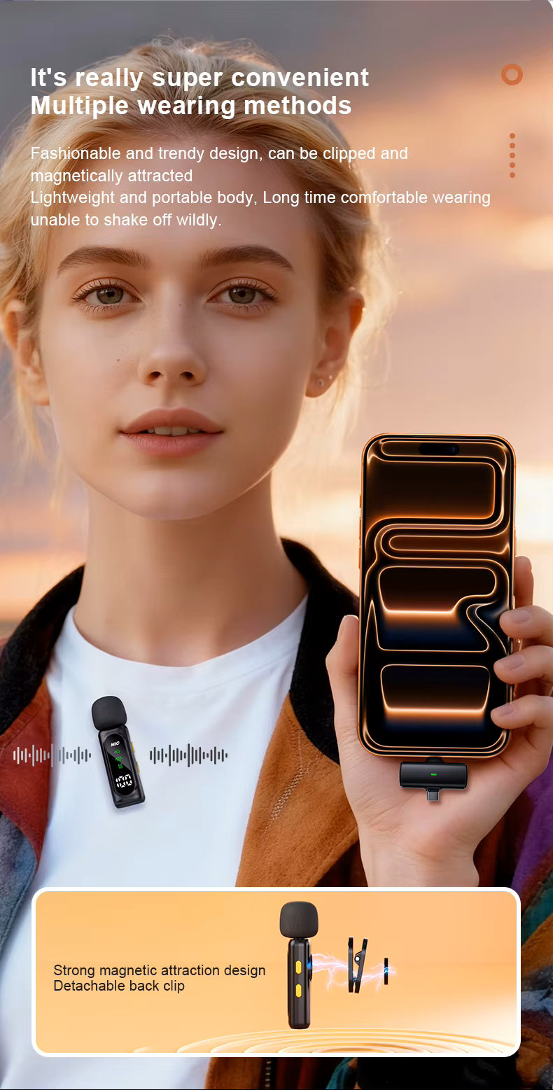 Cubonic T90 Wireless Lavalier Microphone, 4 Mic 1 Receiver, 2.4GHz Wireless Collar Mic with Noise Reduction, OLED Display, Rechargeable, USB Type-C, for iPhone, Android, YouTube, Vlogging & Live Streaming