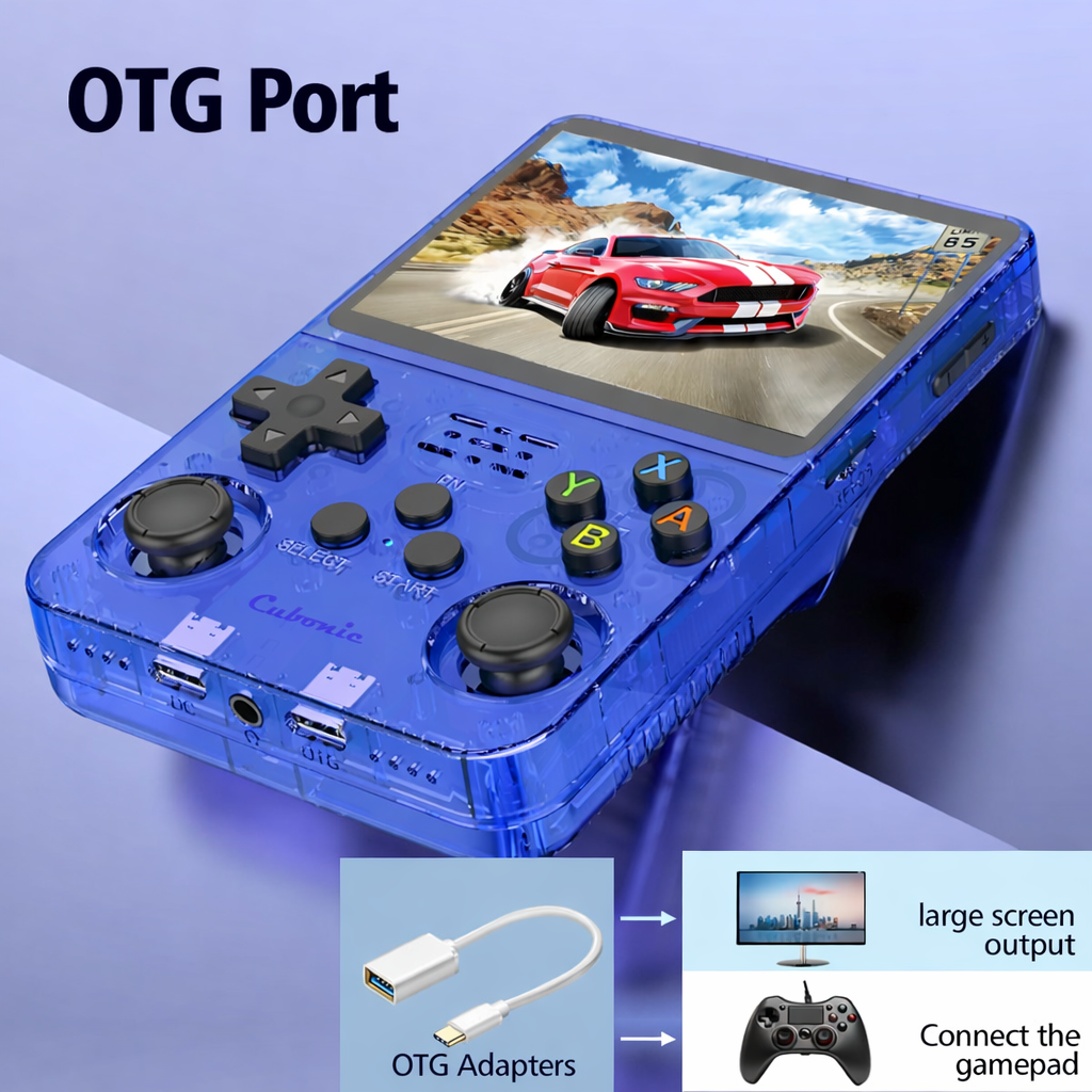 Cubonic Xplore R36S ORIGINAL Dual RAM Chips Handheld Gaming Console with|Dual Analog Stick Control,3.5" HD Display & Expandable Storage Through TF/SD card (OG Model)