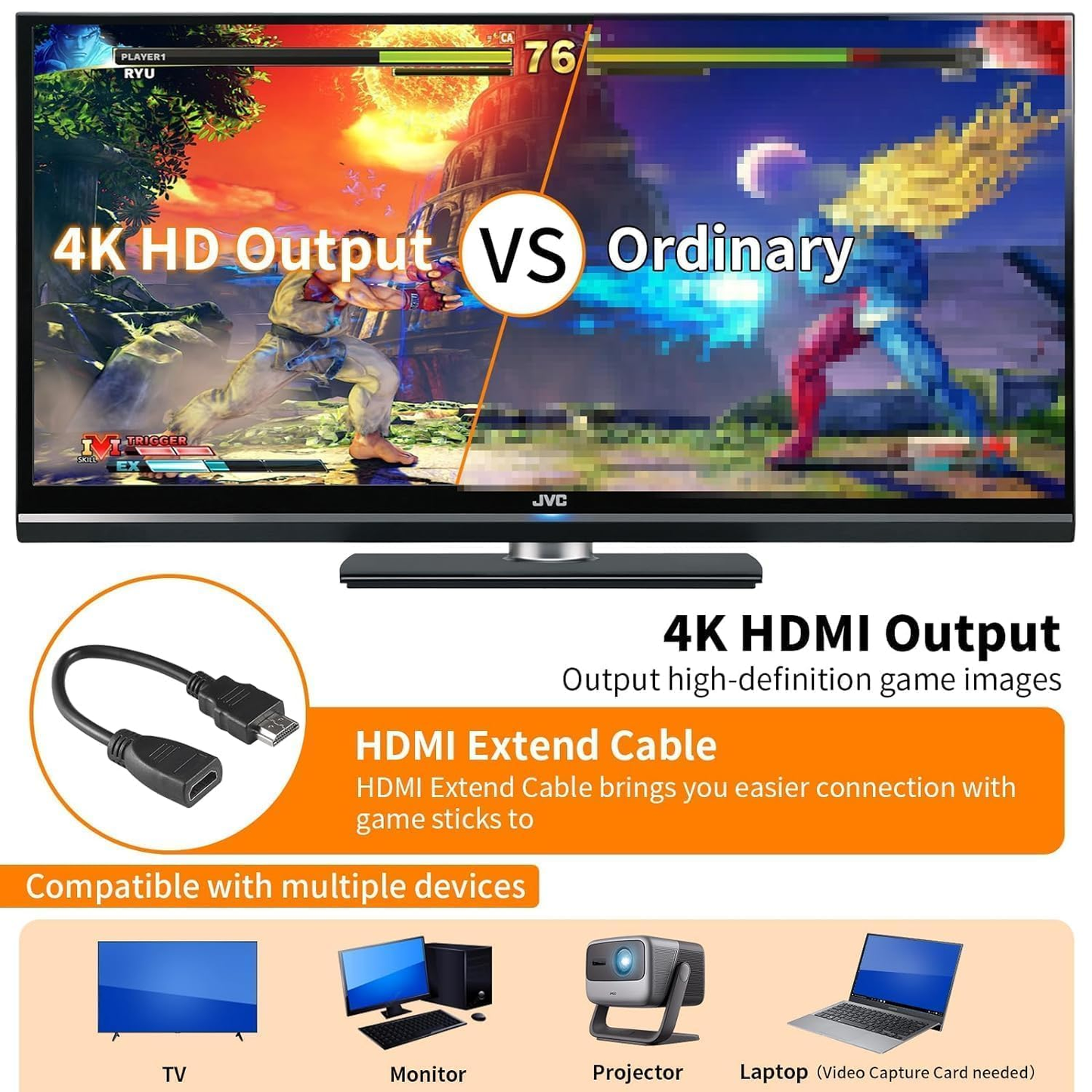 GameStorm M8 GameStick Lite|HDMI Output| 21 Emulator| 64GB MicroSD Ready