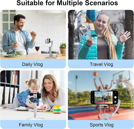 Cubonic M1 3-Axis Merak One Smartphone Gimbal Stabilizer, Foldable Handheld Phone Stabilizer for Vlogging, Travel, YouTube & Video Recording
