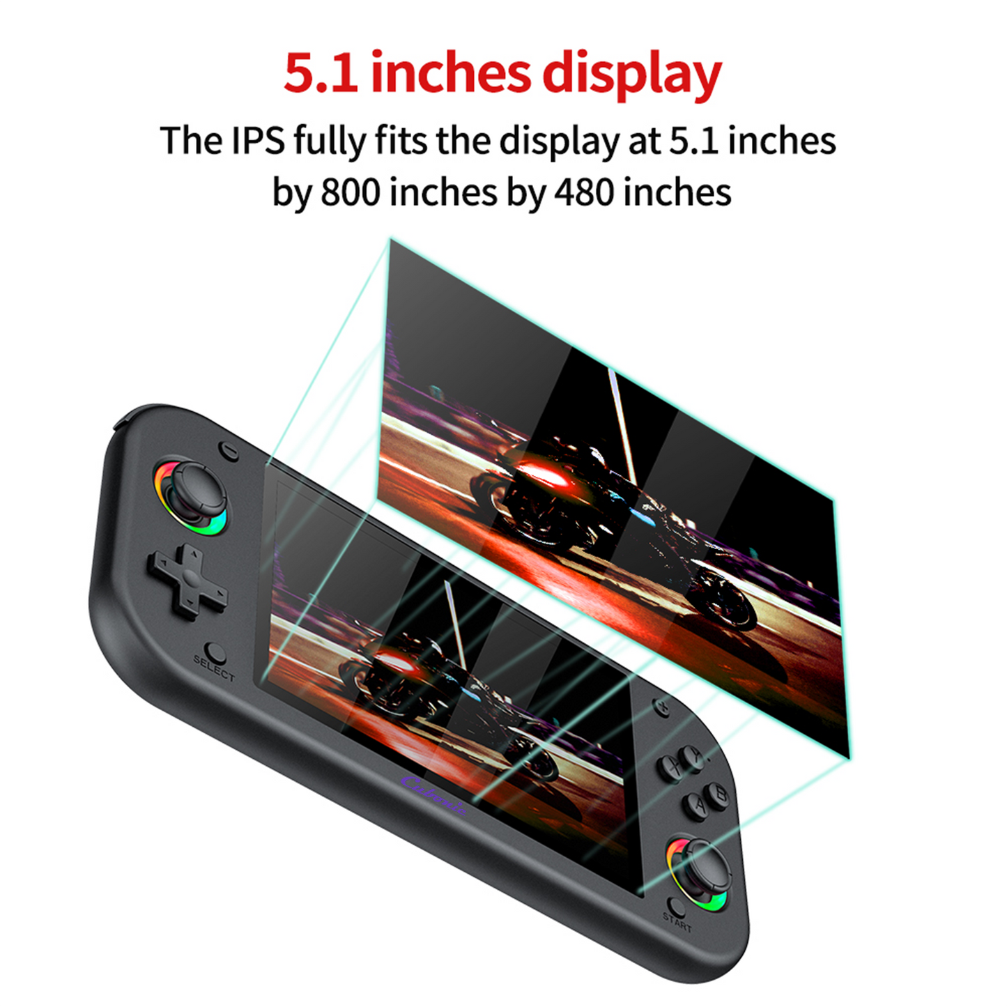 Cubonic VividGo M26 Retro Handheld Game Console – 5.1” IPS Display | RGB Joystick | 30+ Emulator Support | 3000mAh Battery | Portable Gaming Console