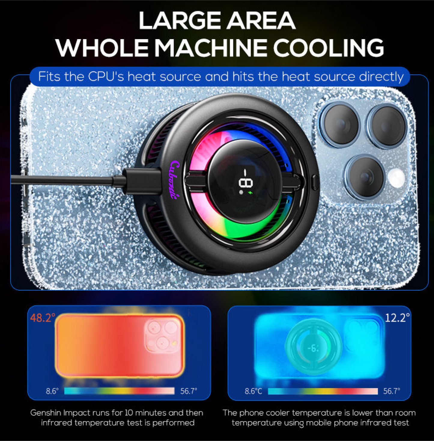 Memo 15W CX19 Mobile Cooler Fan with Wireless Charging