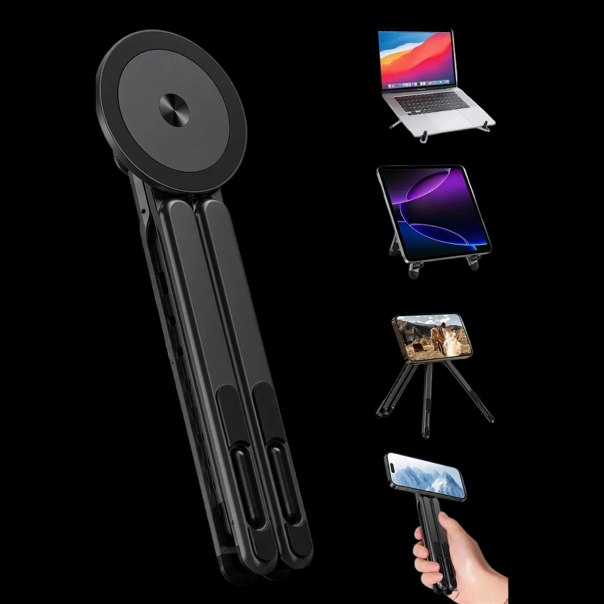 Cubonic Orbit Flex Adjustable Foldable Stand for Mobile Phones & Tablets, Portable Desk Stand