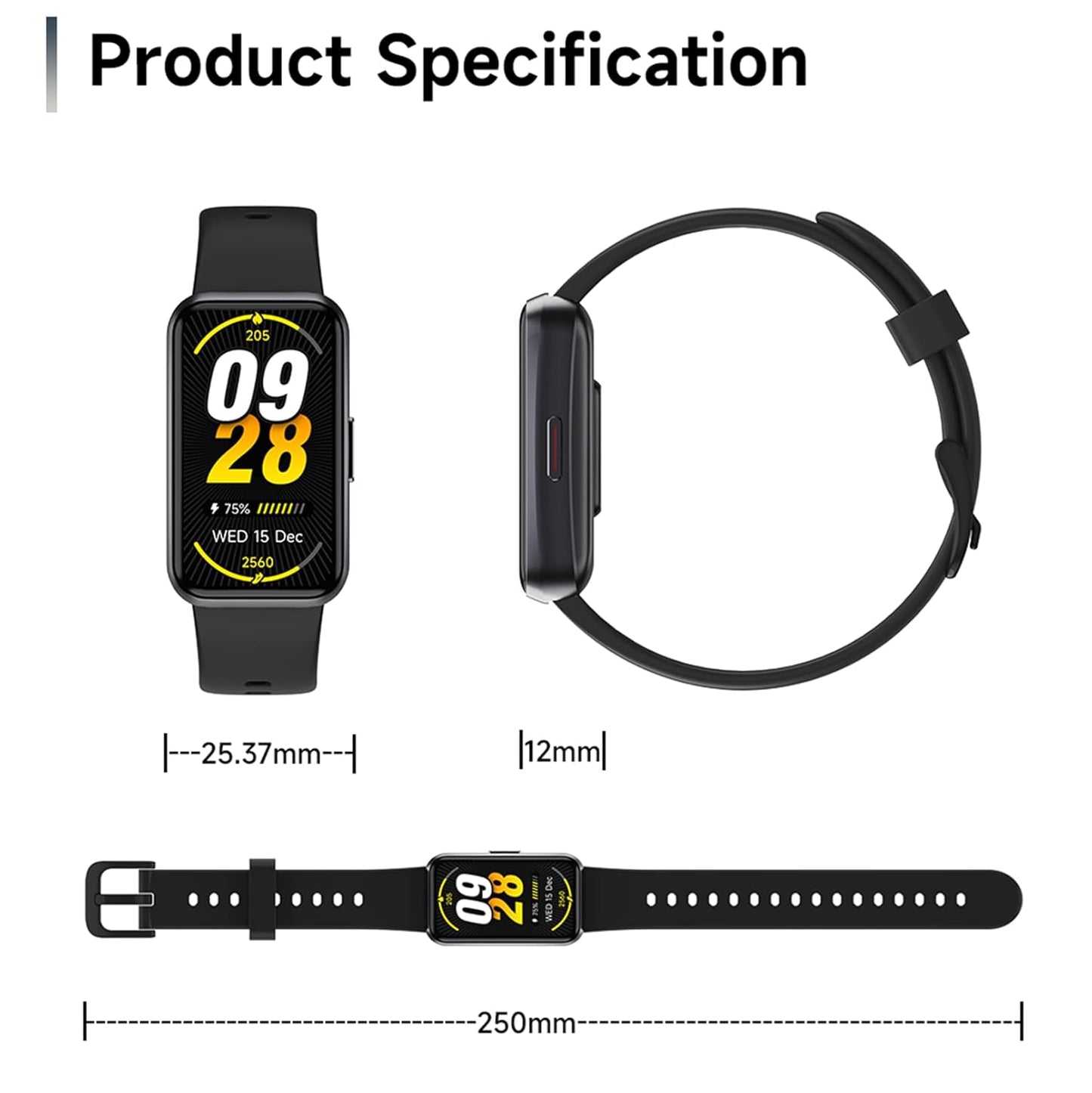 Cubonic C6 Plus Fitness Band with Blood Oxygen Heart Rate Monitor Sleep Tracking