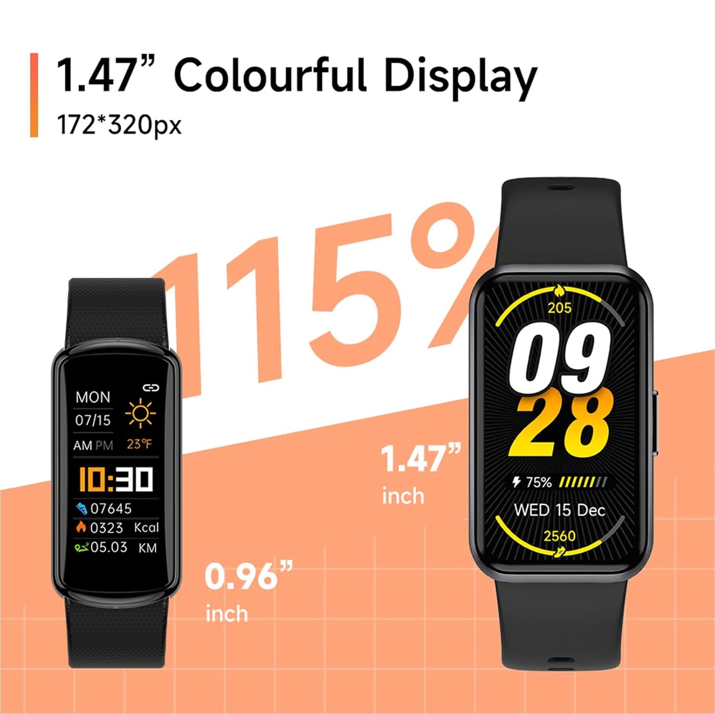 Cubonic C6 Plus Fitness Band with Blood Oxygen Heart Rate Monitor Sleep Tracking