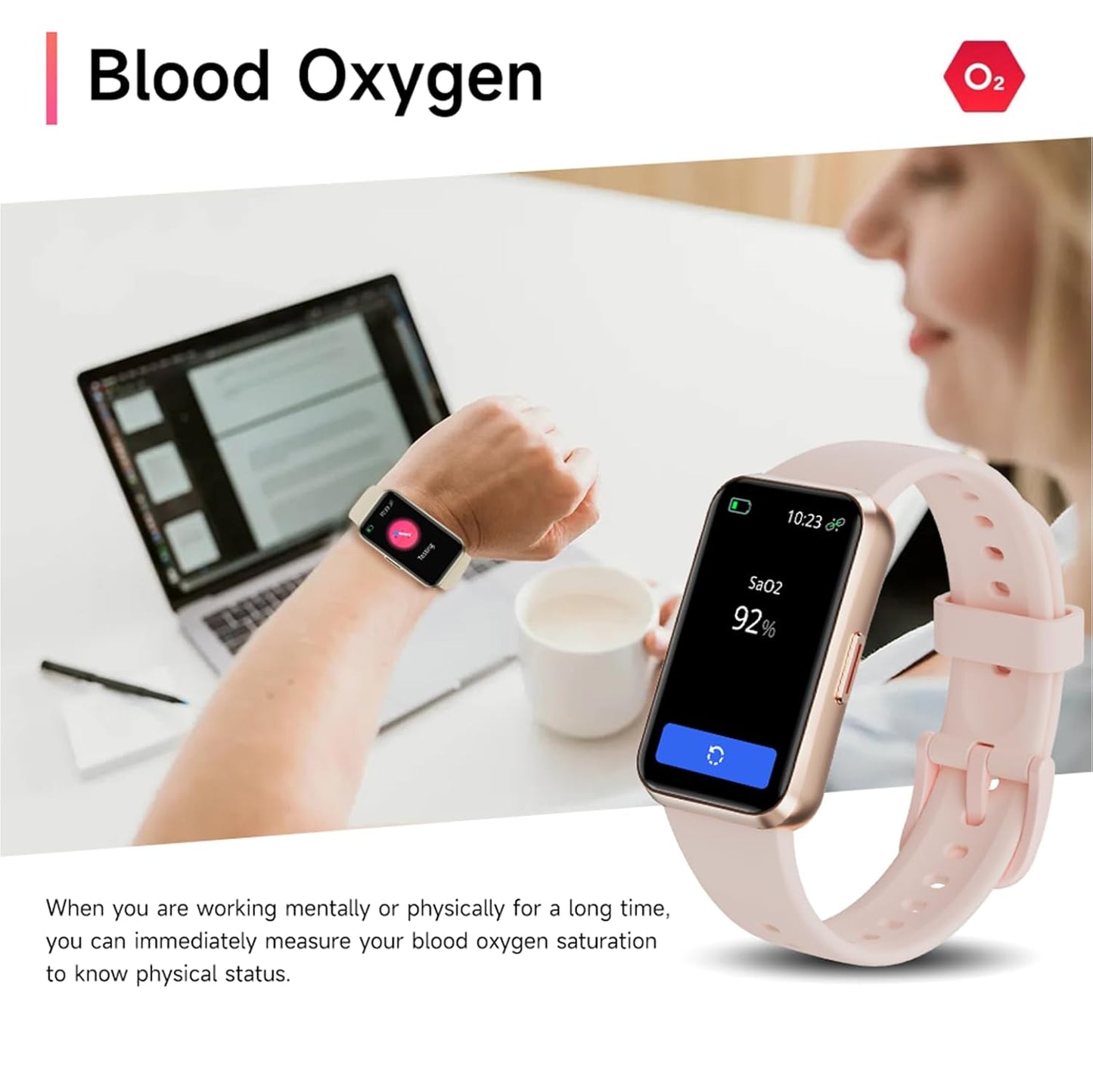 Cubonic C6 Plus Fitness Band with Blood Oxygen Heart Rate Monitor Sleep Tracking