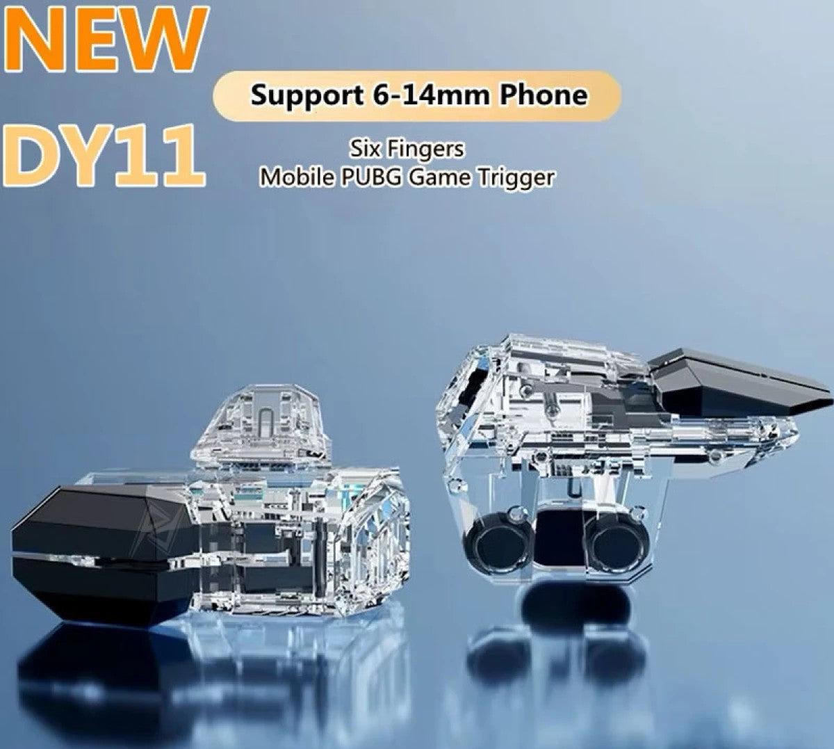 Cubonic DY11 6-Finger Mobile Gaming Trigger | Linkage Aim & Shoot Controller | Sensitive Response | Universal Smartphone Accessory for BGMI/Free Fire/PUBG