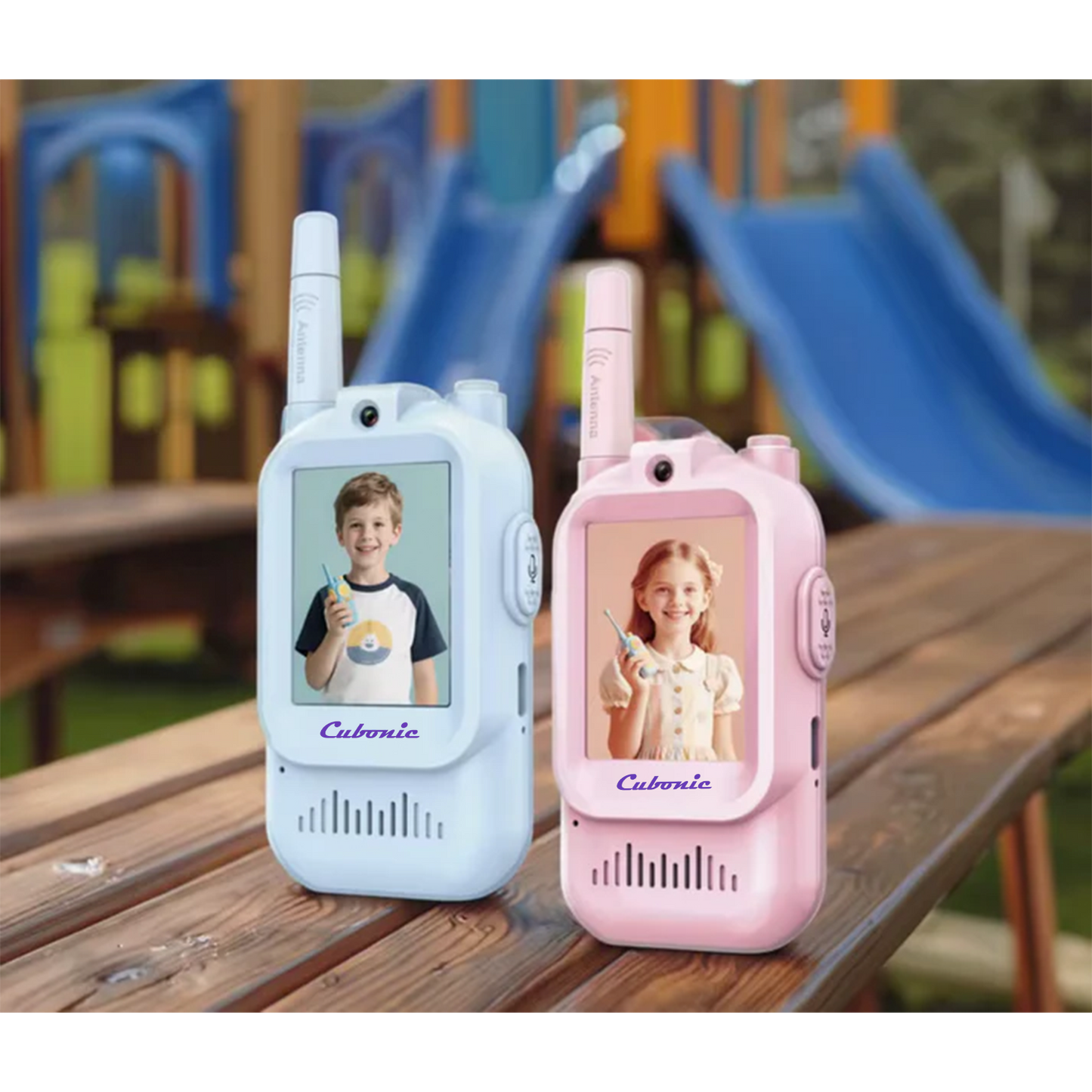 Cubonic Video Walkie Talkies for Kids | HD Camera, Voice Changer & Screen Display 2Pc Combo for Kids