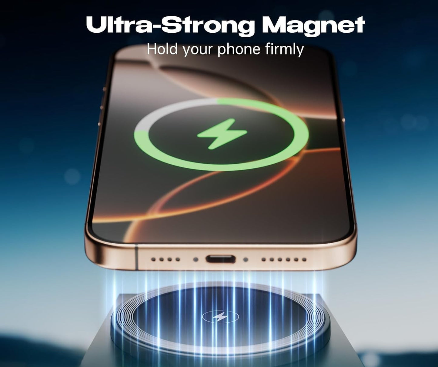 Cubonic CyberDock 3-in-1 Wireless Charging Station for Magsafe Compatible Phone, Smartwatch, Earpods with LED