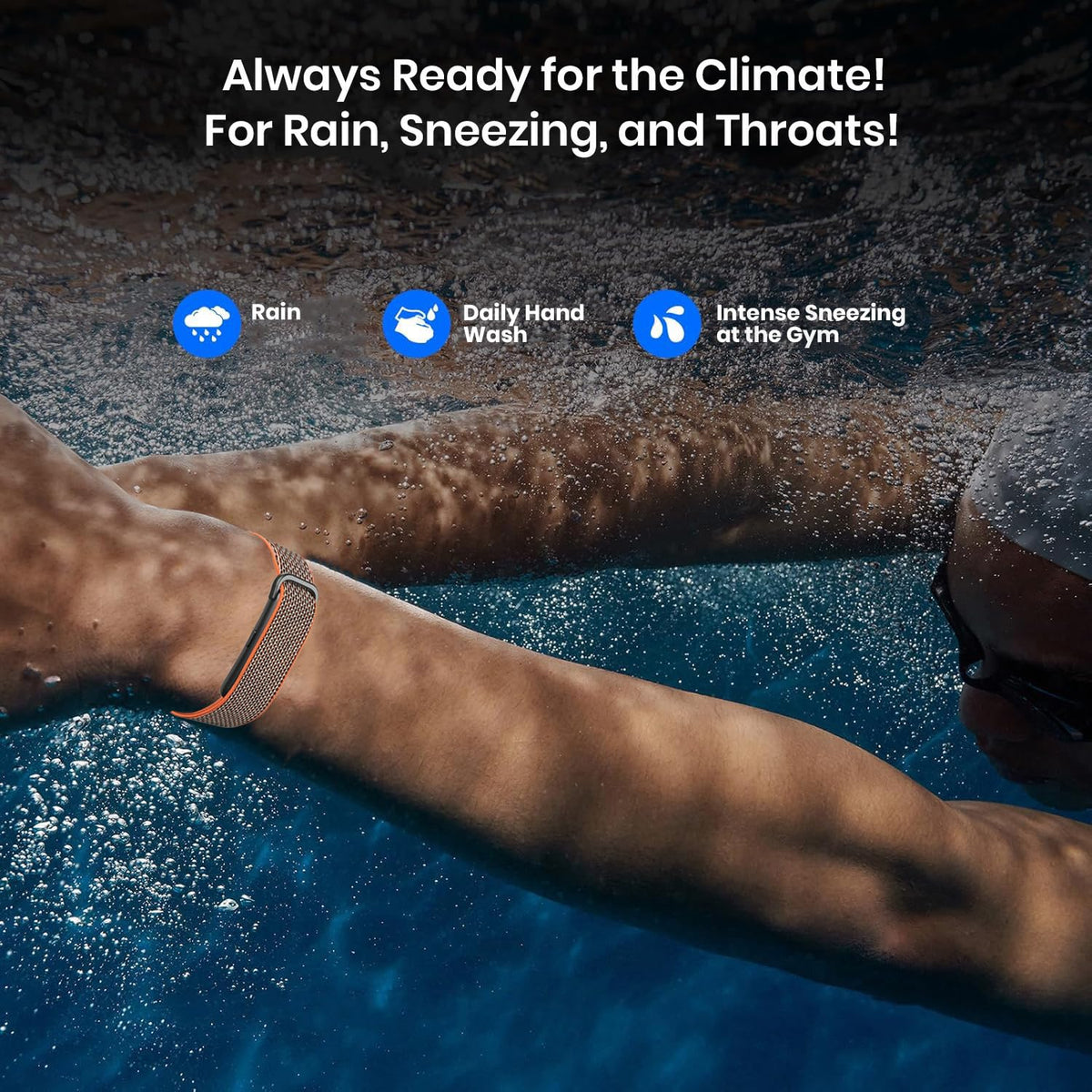 Cubonic Vytal Drift Smart Fitness Band-Screenless Smart Fitness Band | 176+ Sports Modes, 1ATM Waterproof, 10-15 Day Battery Backup,Couple Sharing Features, Sleep & Monitoring Activity,App Controlled Android & iOS