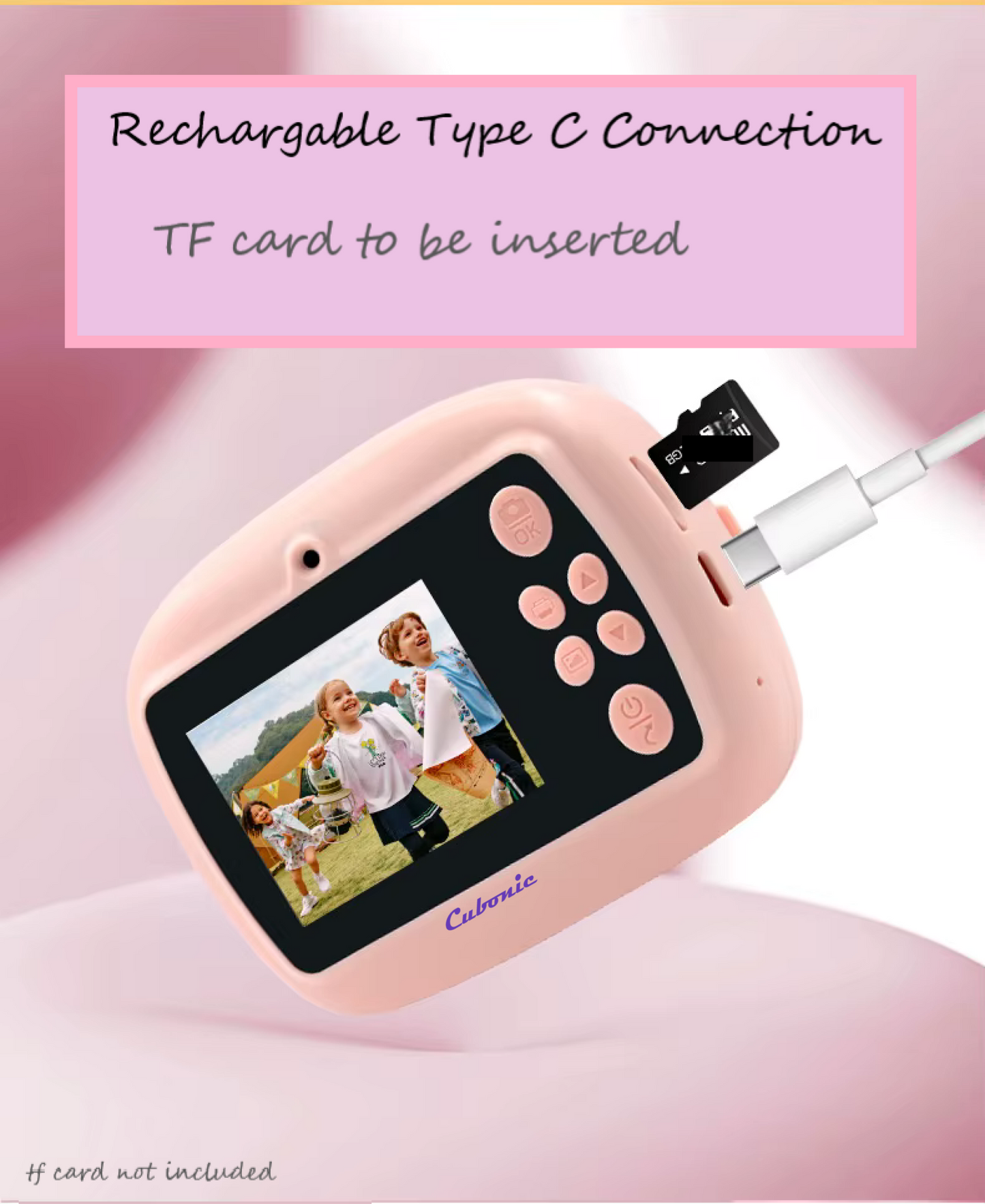 Cubonic Instant PiccoPrint 48MP Digital Camera for Kids with 3 Rolls Print Paper, Portable Toy for Girls & Boys, Perfect Birthday Gift for Toddlers Kids & Children