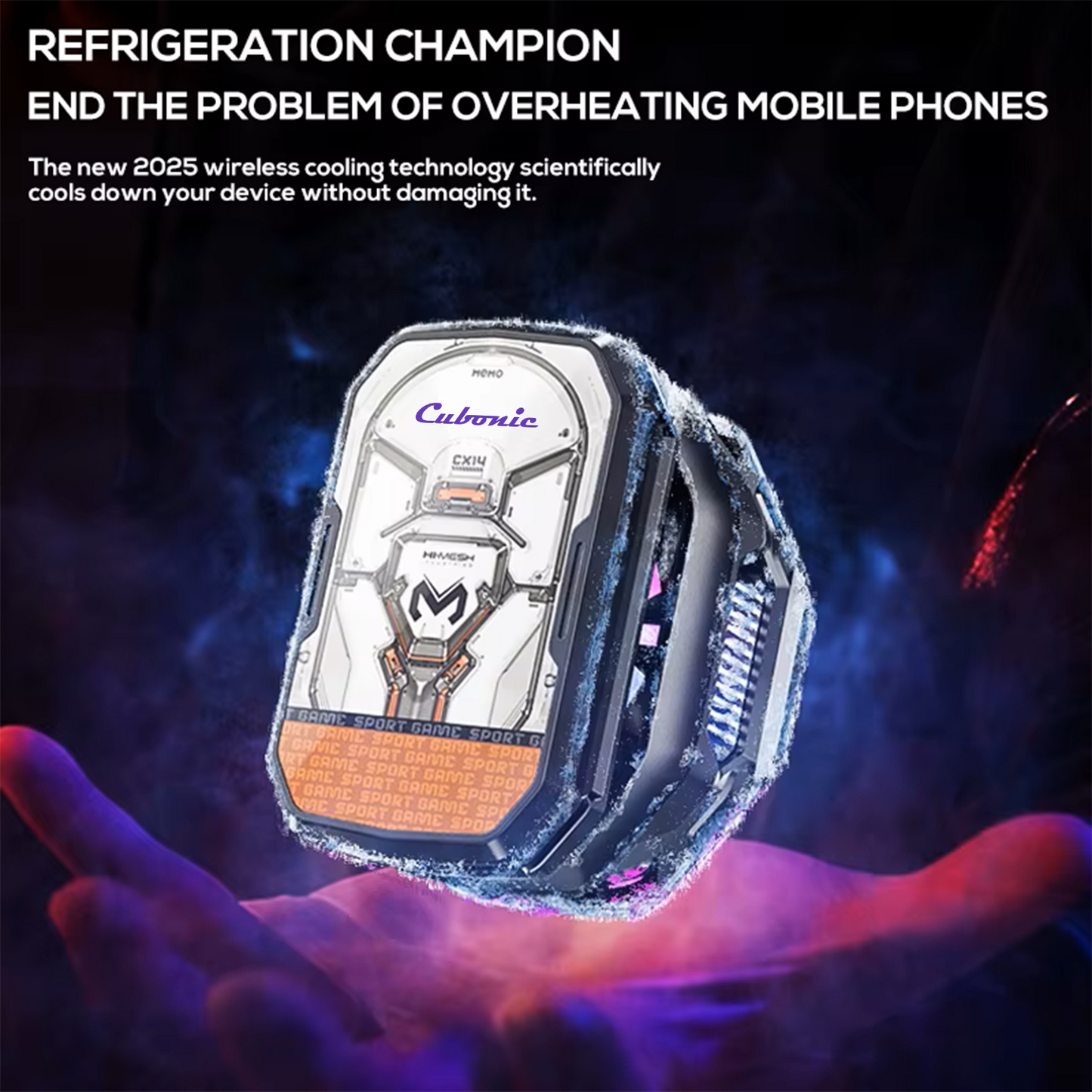 Cubonic CX14 Cyclone Elite 10W| Mobile Phone Cooler|2000 mah Detachable Battery RGB Led|USB Type|Low Noise |Comptaible with MagSafe