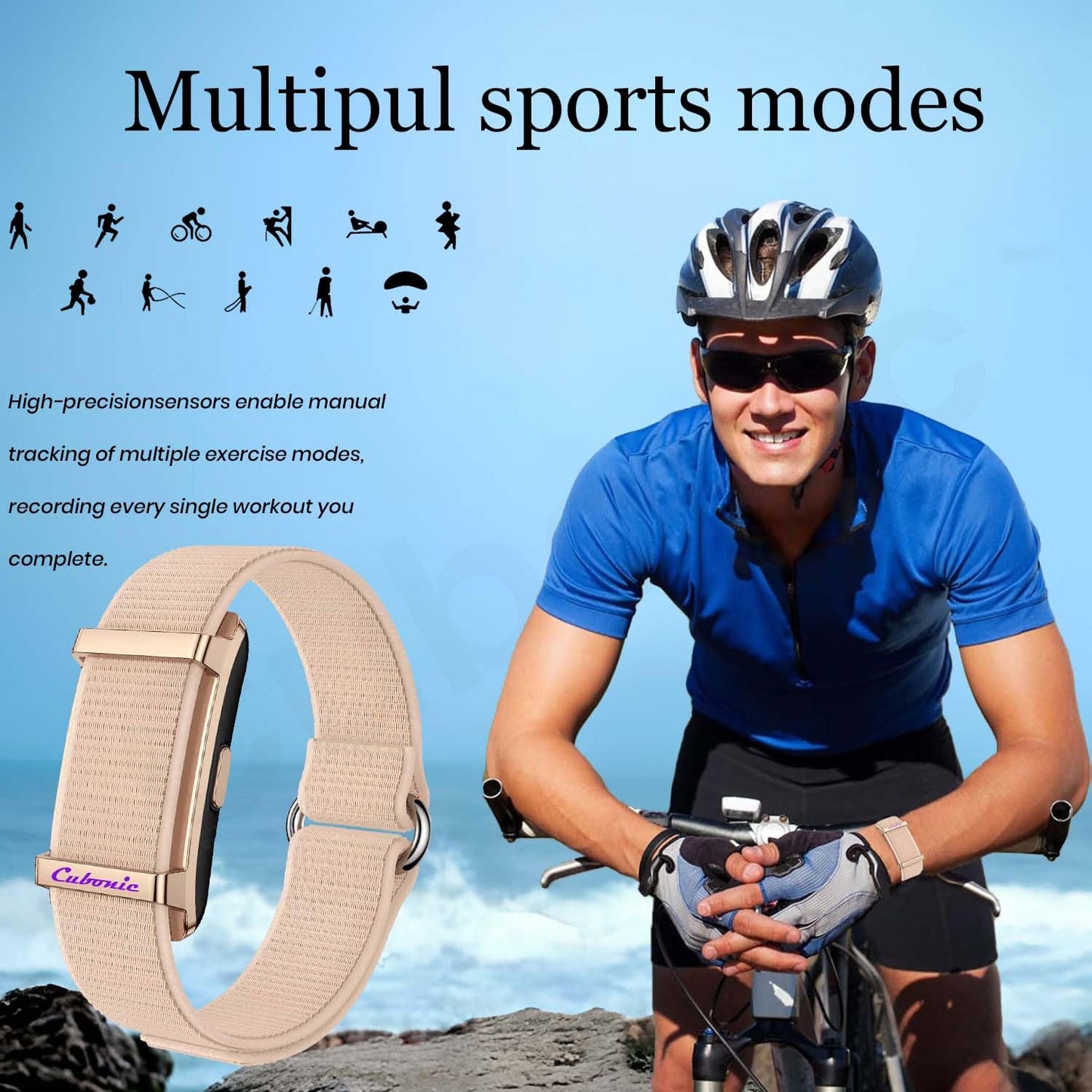 Cubonic Vytal Edge- Track What Matters Smart Band Bracelet Health Wristband Fitness Tracker for Heart Rate, Sleep, Steps, Activity & Body Temp, upto 30 Days Battery, No Subscription App