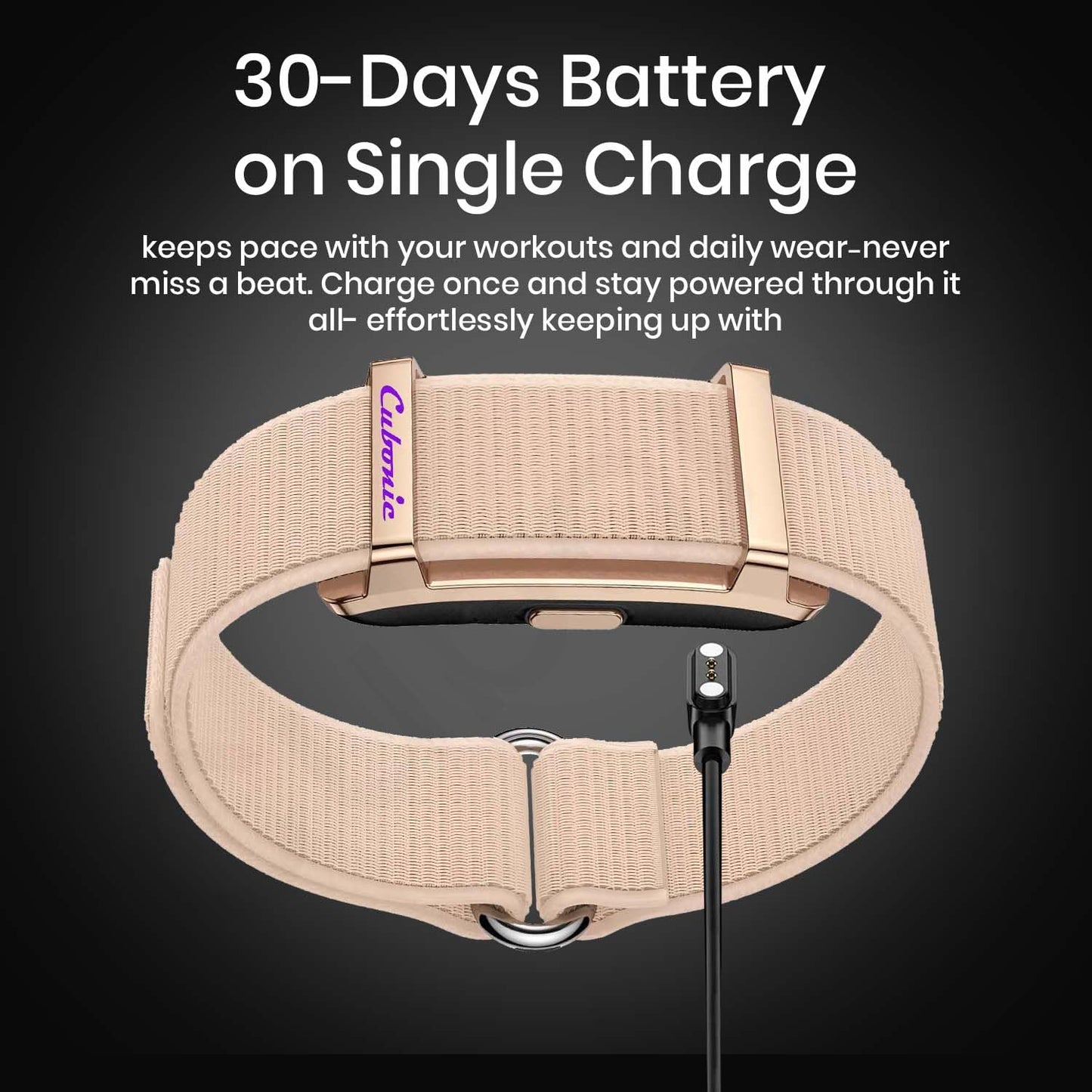 Cubonic Vytal Edge- Track What Matters Smart Band Bracelet Health Wristband Fitness Tracker for Heart Rate, Sleep, Steps, Activity & Body Temp, upto 30 Days Battery, No Subscription App
