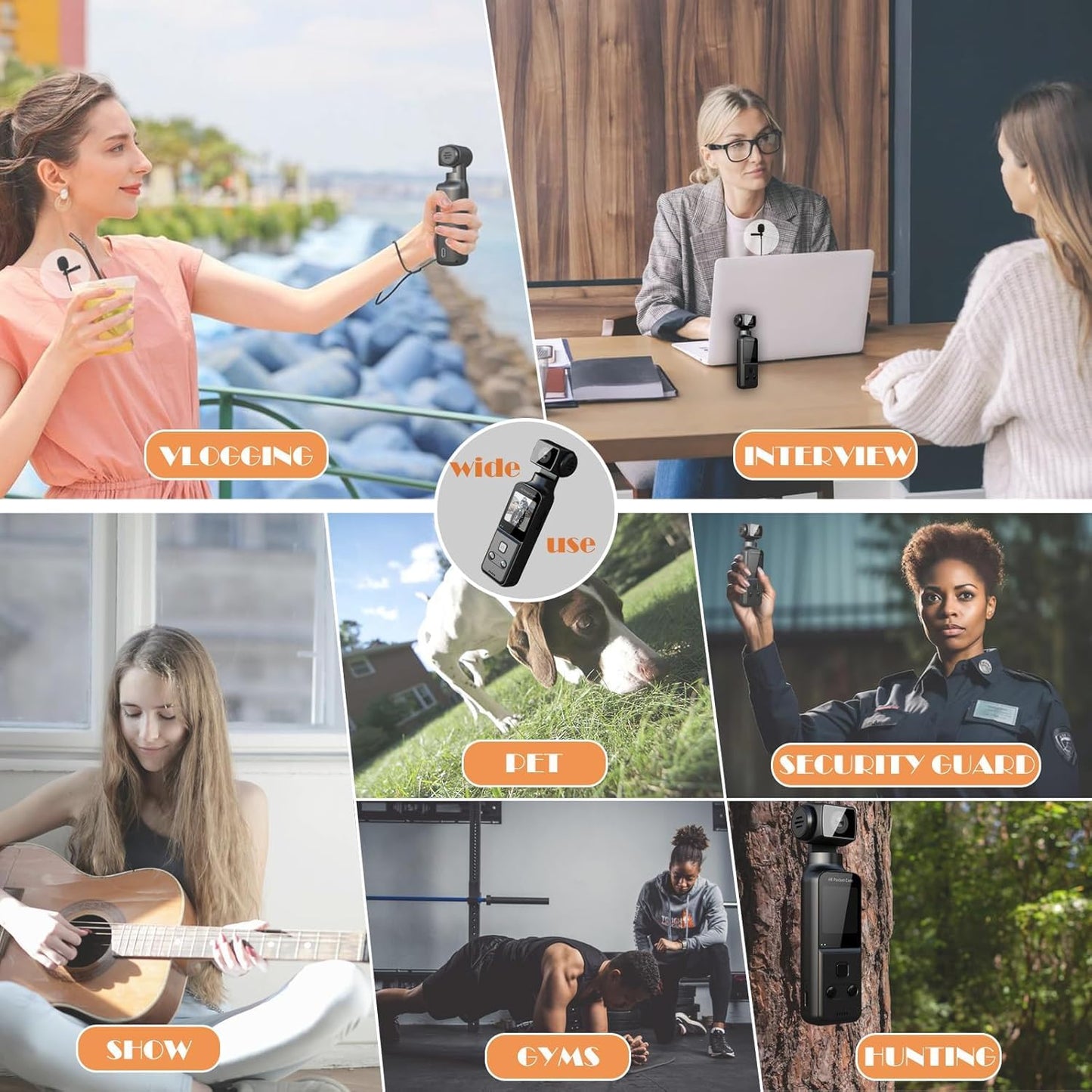 270° Rotatable Pocket Camera 4K Ultra HD