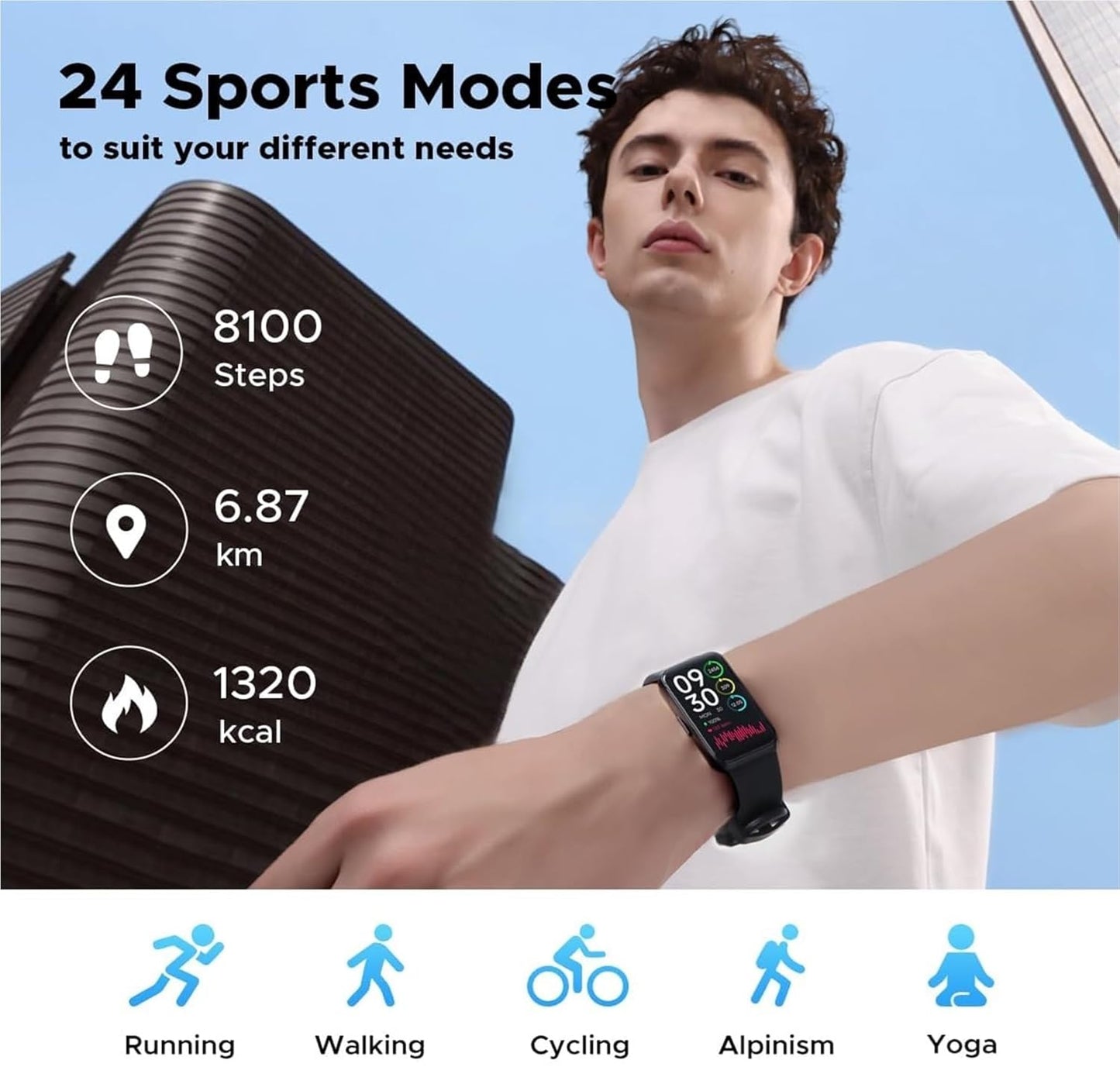 Cubonic C6 Plus Fitness Band with Blood Oxygen Heart Rate Monitor Sleep Tracking