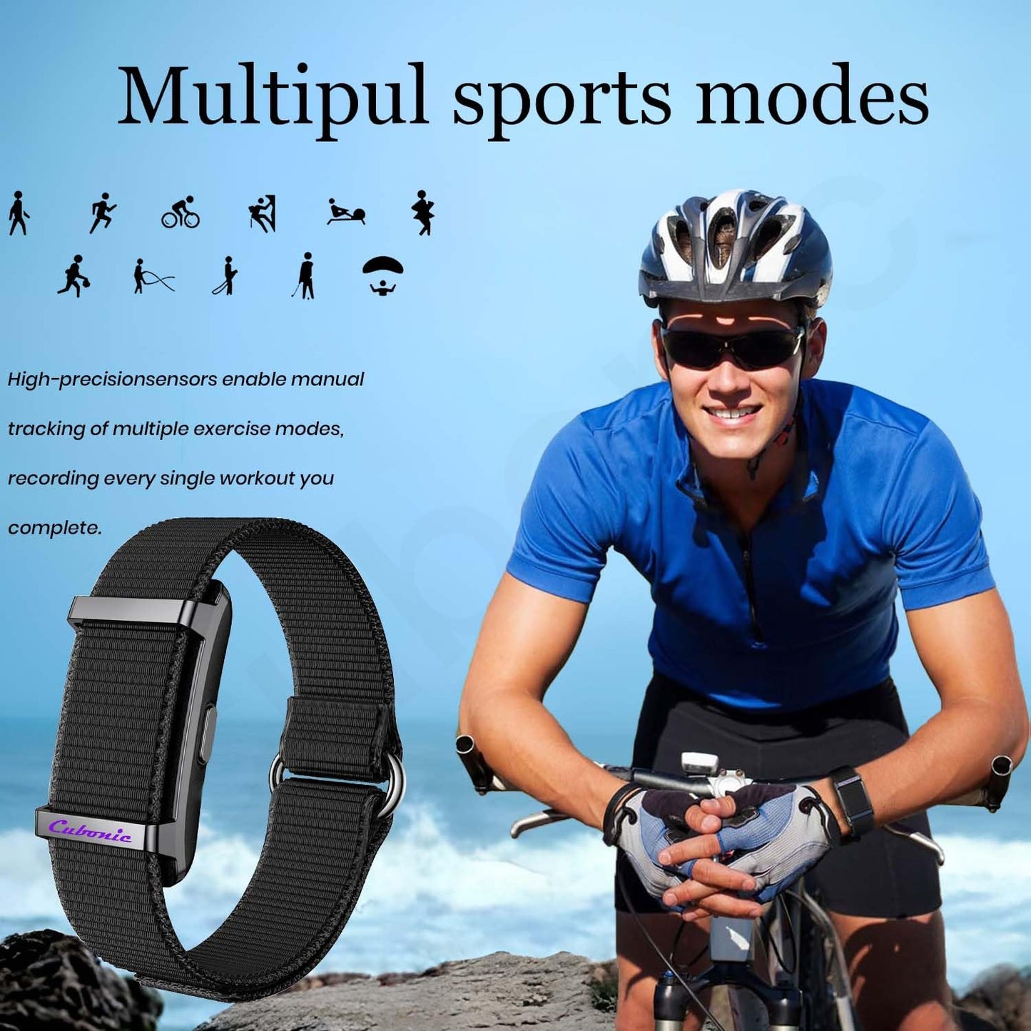 Cubonic Vytal Edge- Track What Matters Smart Band Bracelet Health Wristband Fitness Tracker for Heart Rate, Sleep, Steps, Activity & Body Temp, upto 30 Days Battery, No Subscription App