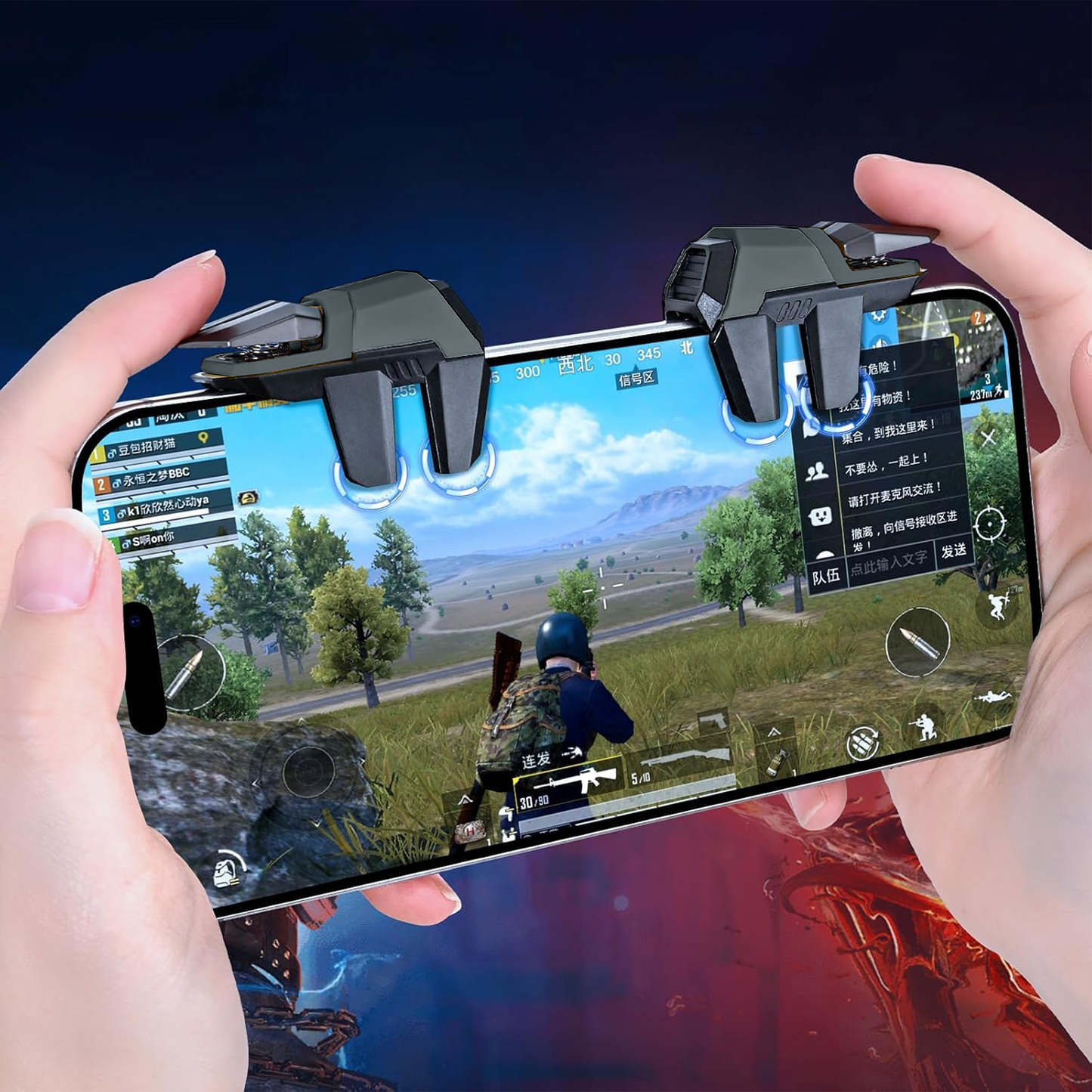 Cubonic DY11 6-Finger Mobile Gaming Trigger | Linkage Aim & Shoot Controller | Sensitive Response | Universal Smartphone Accessory for BGMI/Free Fire/PUBG