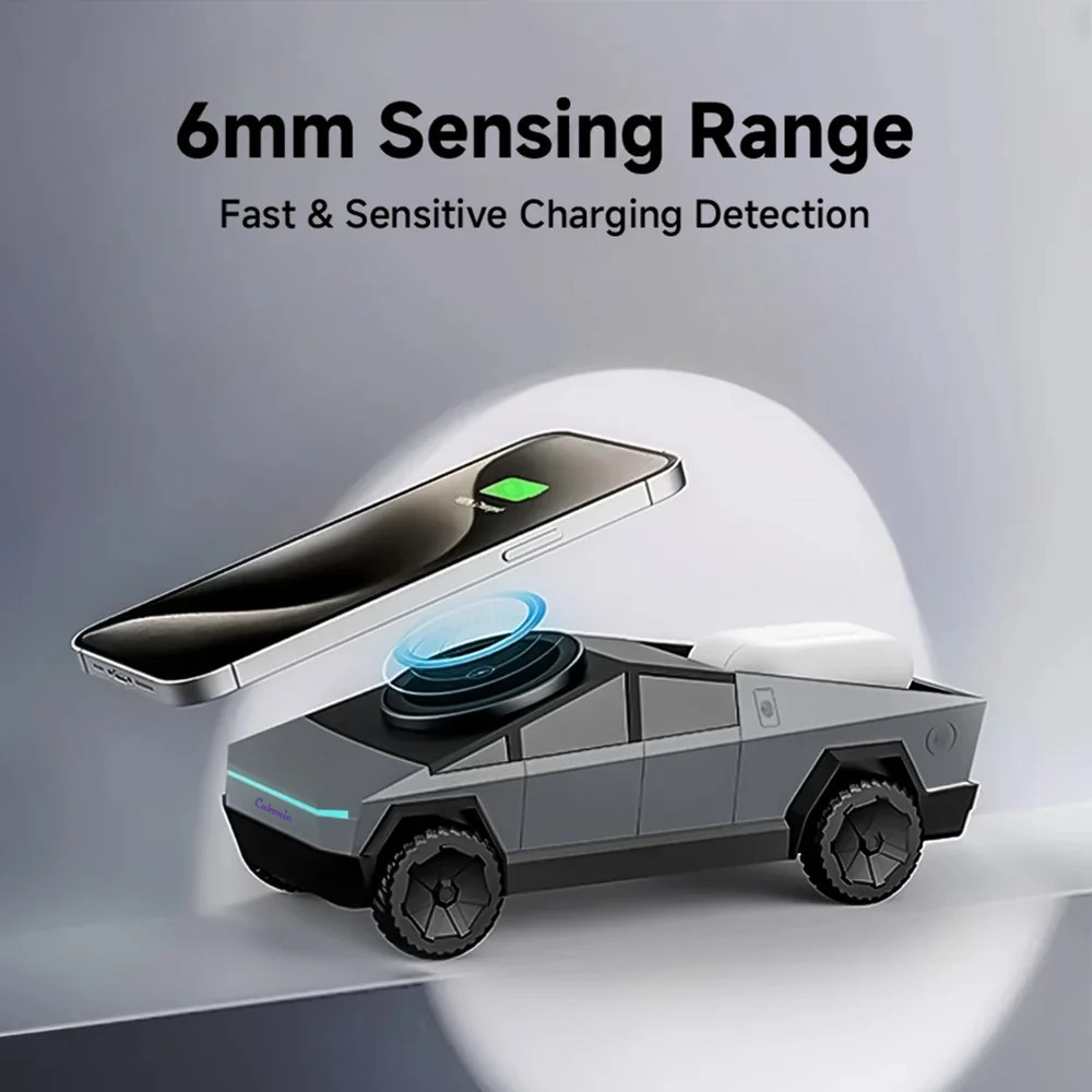 Cubonic CyberDock 3-in-1 Wireless Charging Station for Magsafe Compatible Phone, Smartwatch, Earpods with LED