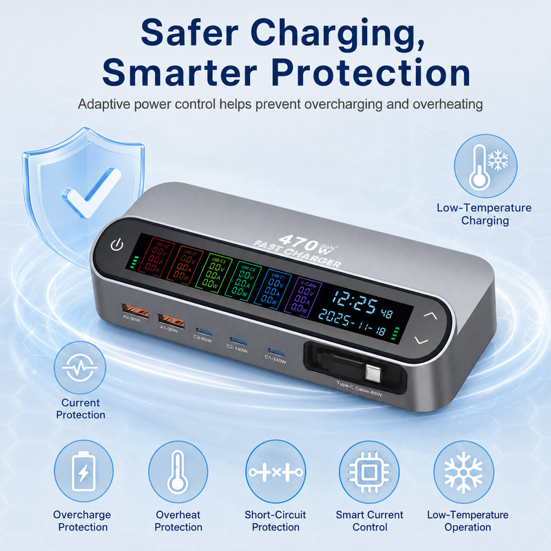 CUBONIC 470W GaN Fast Charging Station –  Multi Device Charging Hub