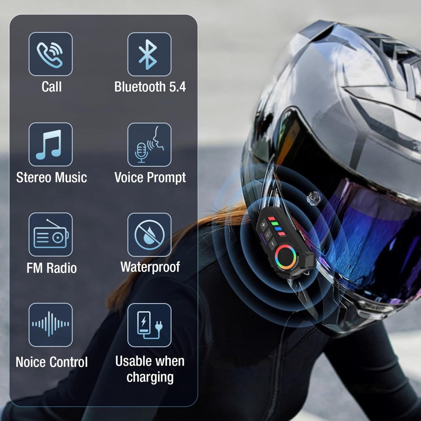 Cubonic RideVibe K06 Bluetooth On-ear Helmet Headset