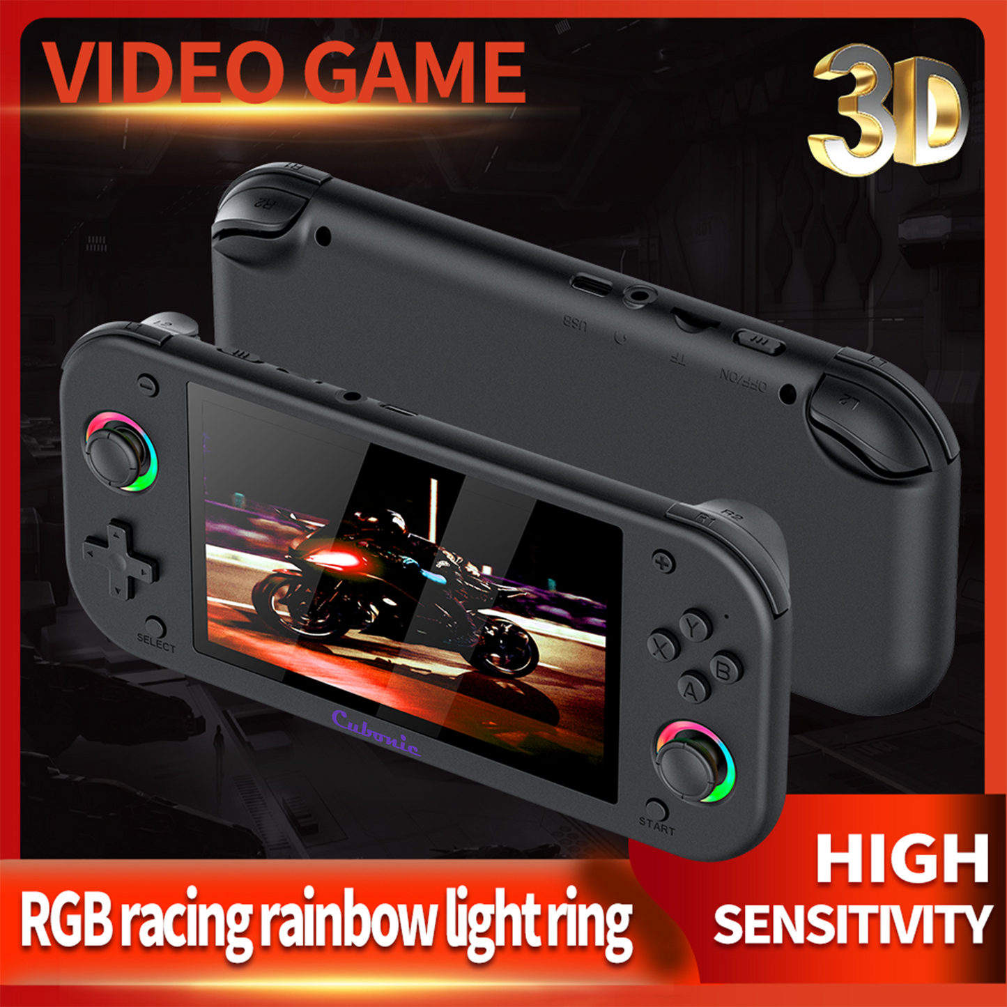 Cubonic VividGo M26 Retro Handheld Game Console – 5.1” IPS Display | RGB Joystick | 30+ Emulator Support | 3000mAh Battery | Portable Gaming Console